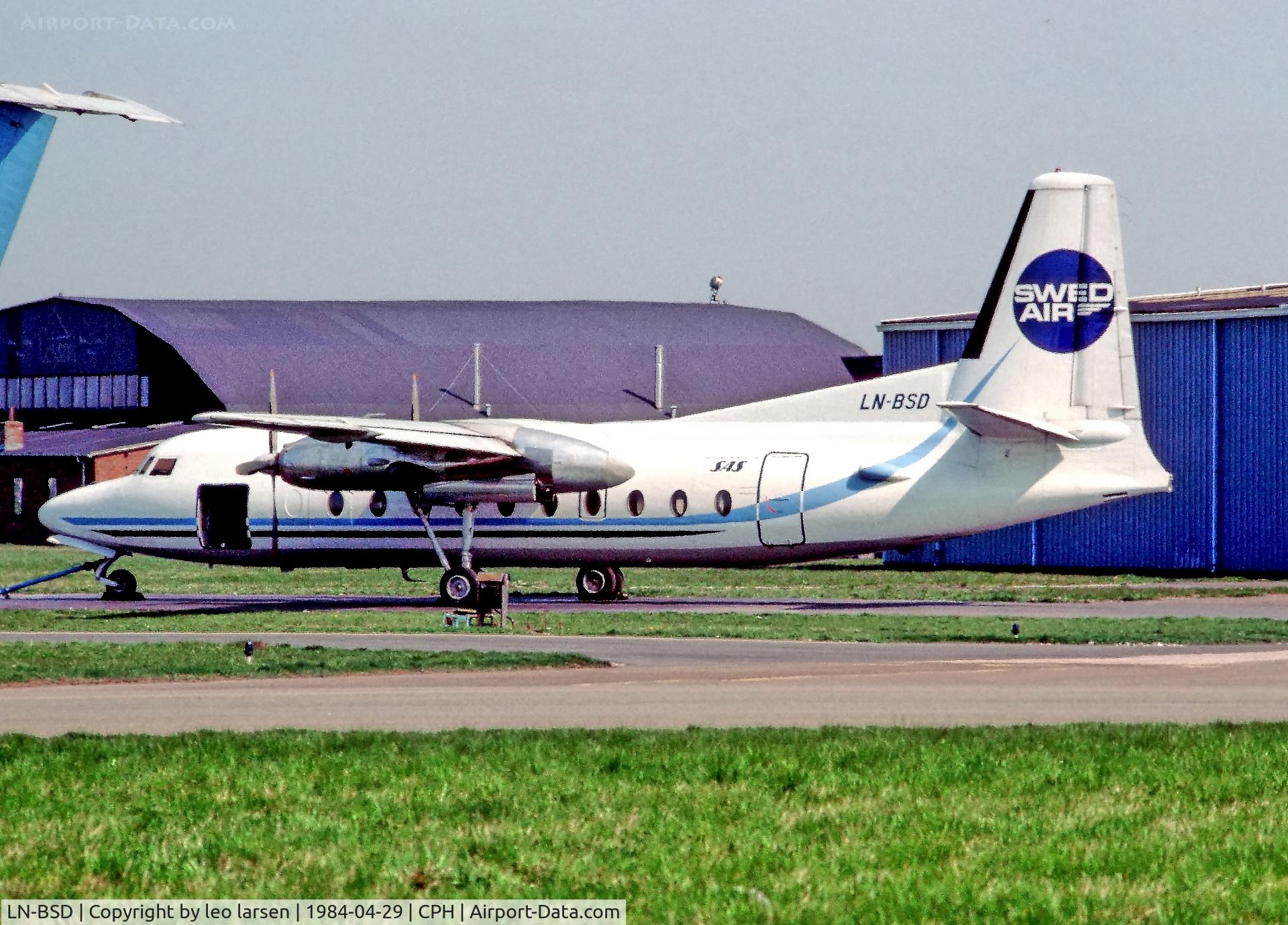 LN-BSD, 1959 Fairchild F-27 C/N 40, Copenhagen 29.4.1984