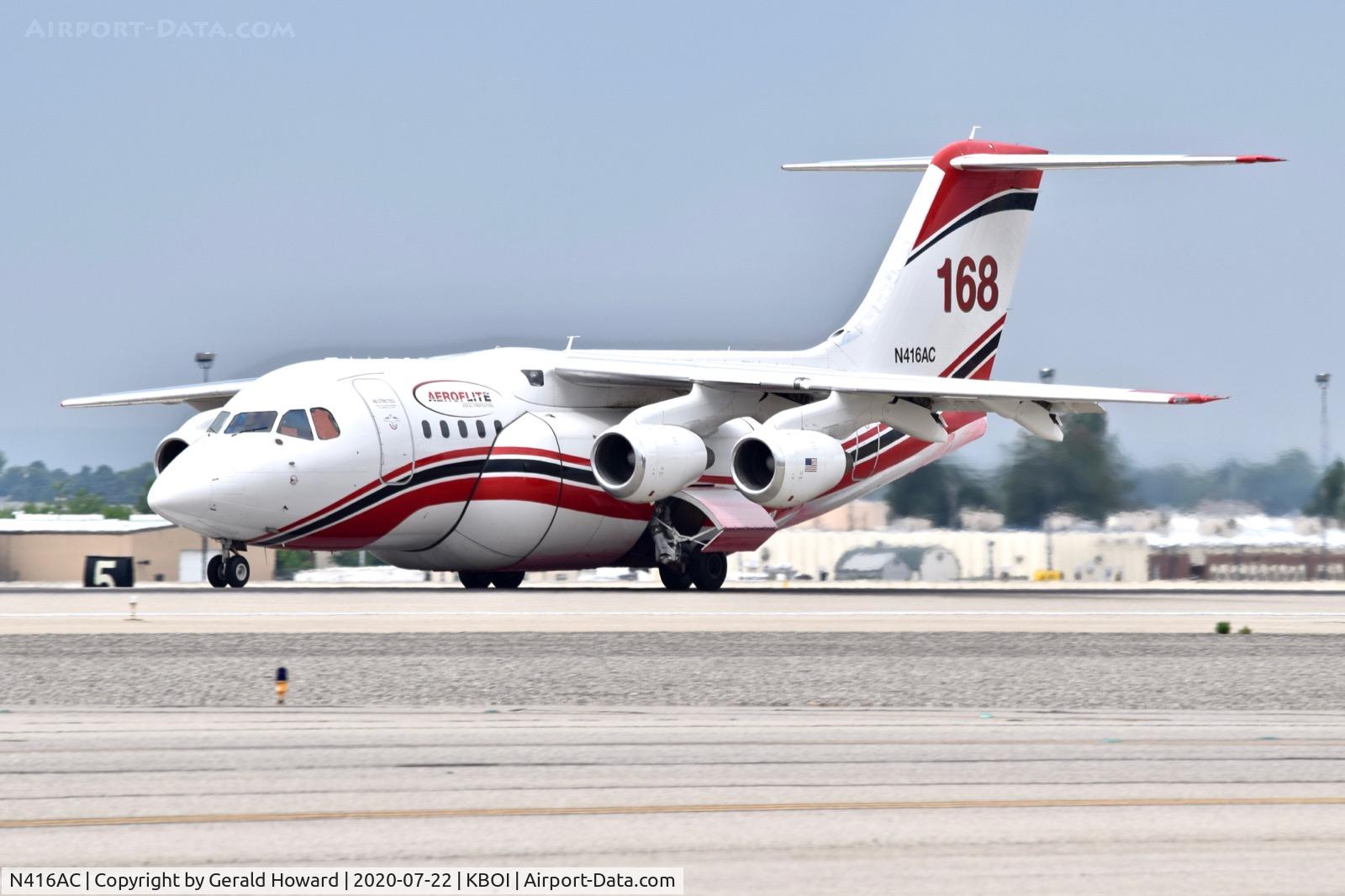 N416AC, 1999 BAE Systems Avro 146-RJ85 C/N E.2345, Take off run on 10L.