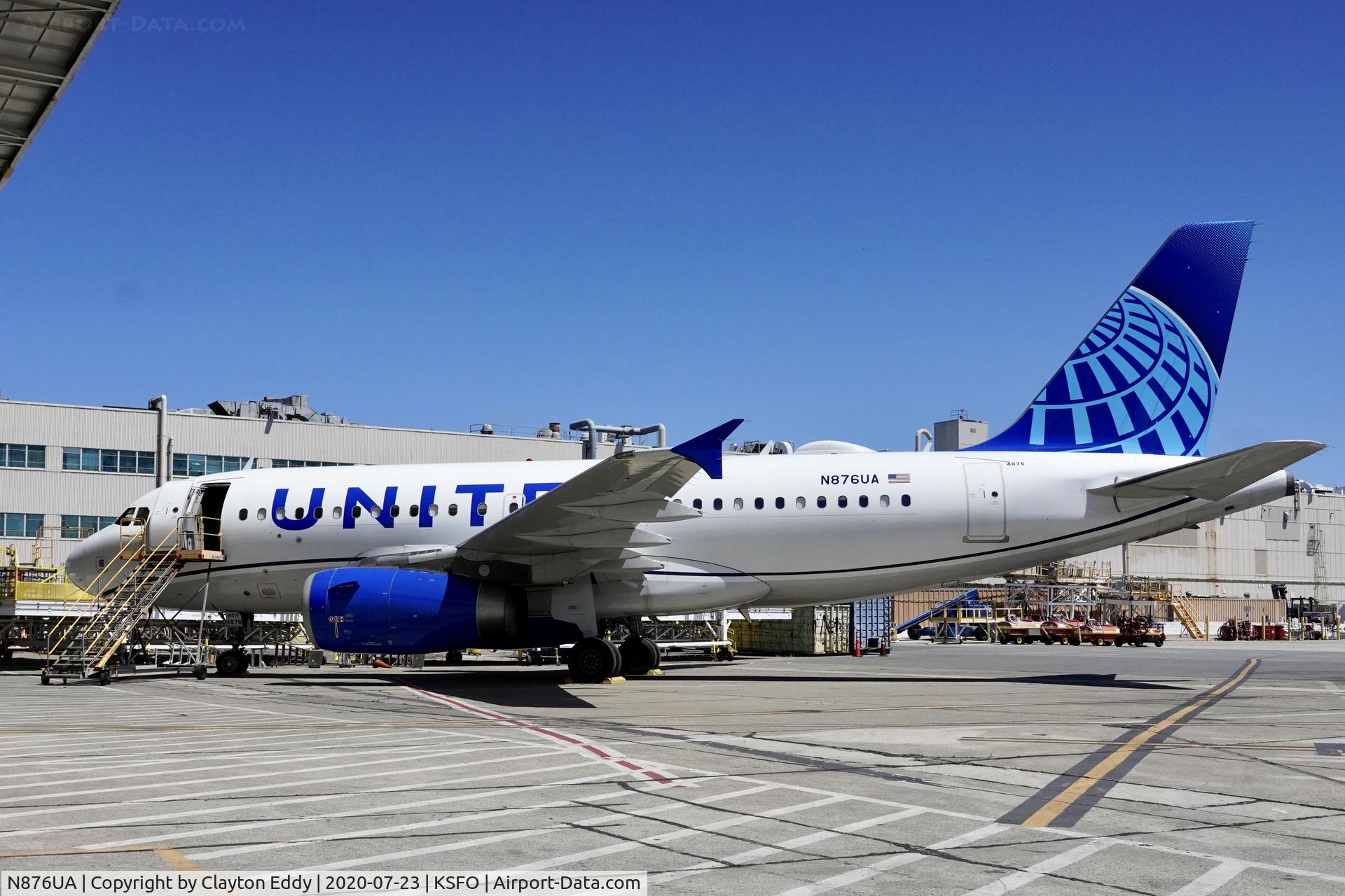 N876UA, 2004 Airbus A319-132 C/N 2203, Ex-China Southern Airlines. SFO 2020.