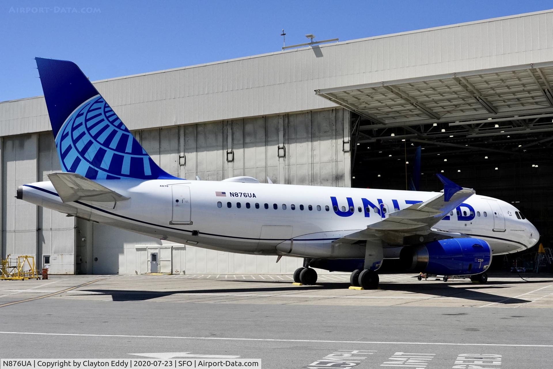 N876UA, 2004 Airbus A319-132 C/N 2203, Ex-China Southern Airlines. SFO. 2020.