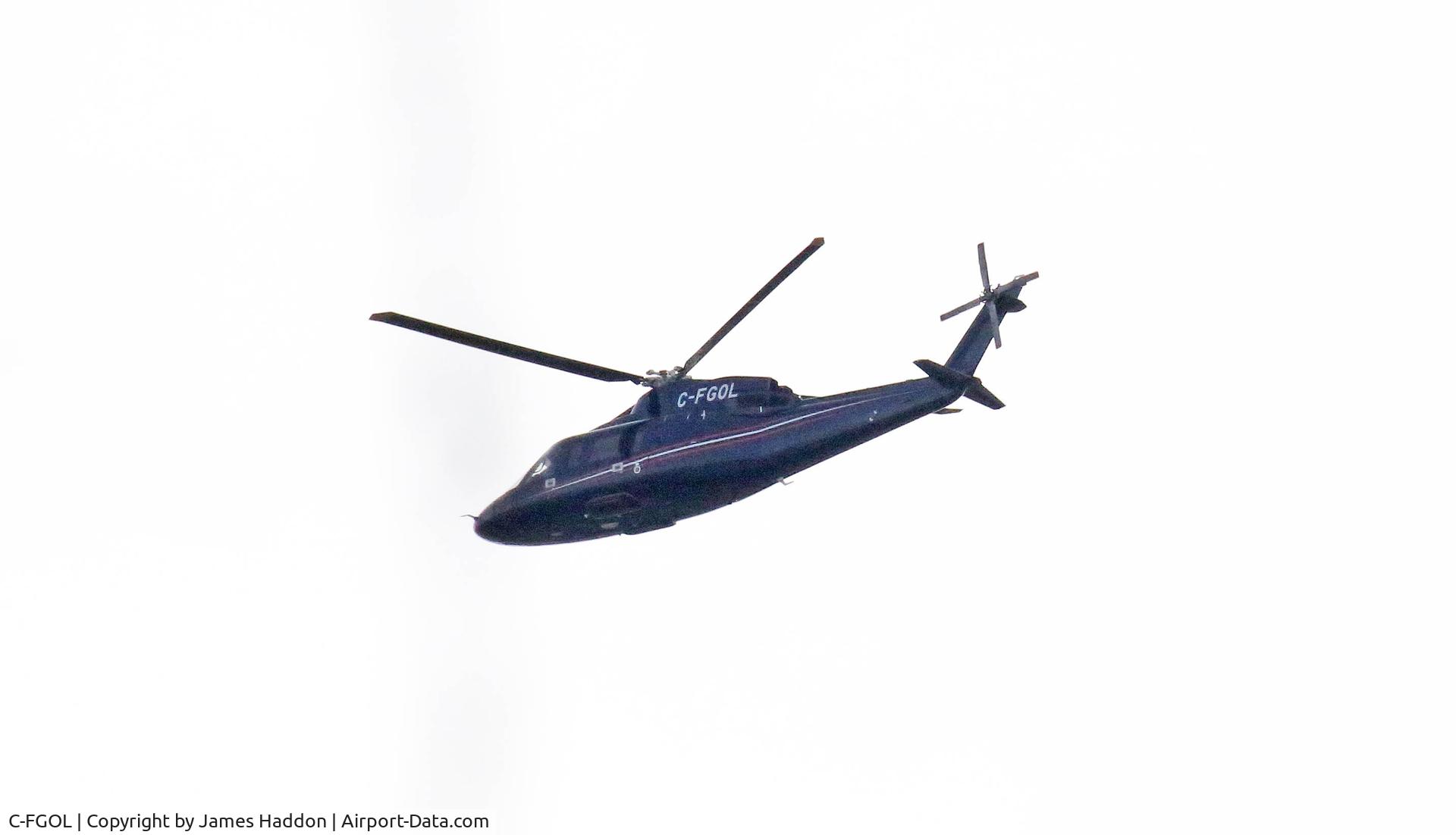 C-FGOL, 2009 Sikorsky S-76C C/N 760757, Flying south from Barrie, Ontario