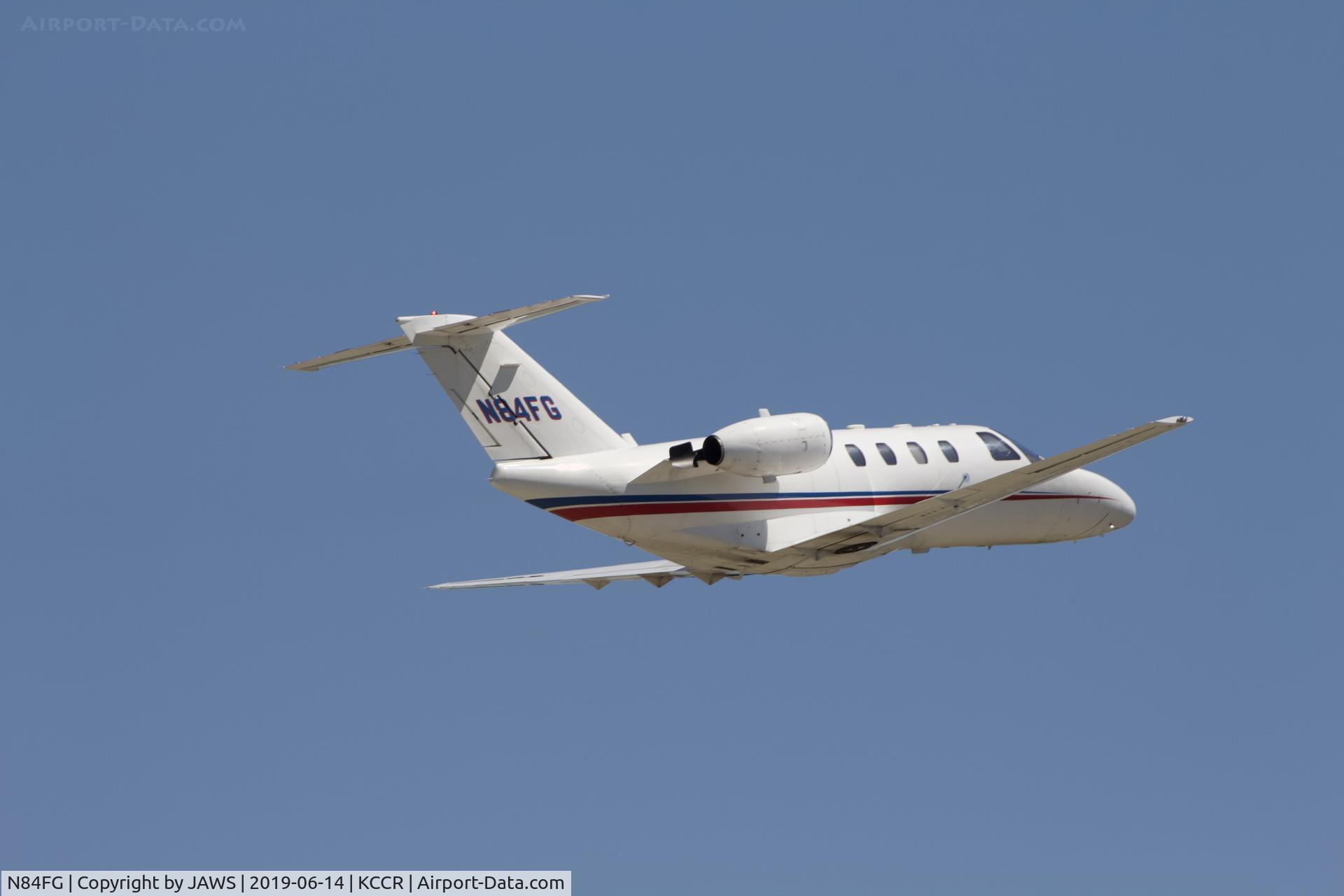 N84FG, 1997 Cessna 525 CitationJet CJ1 C/N 525-0192, N84FG Cessna 525 Citation departing KCCR 6/14/2019