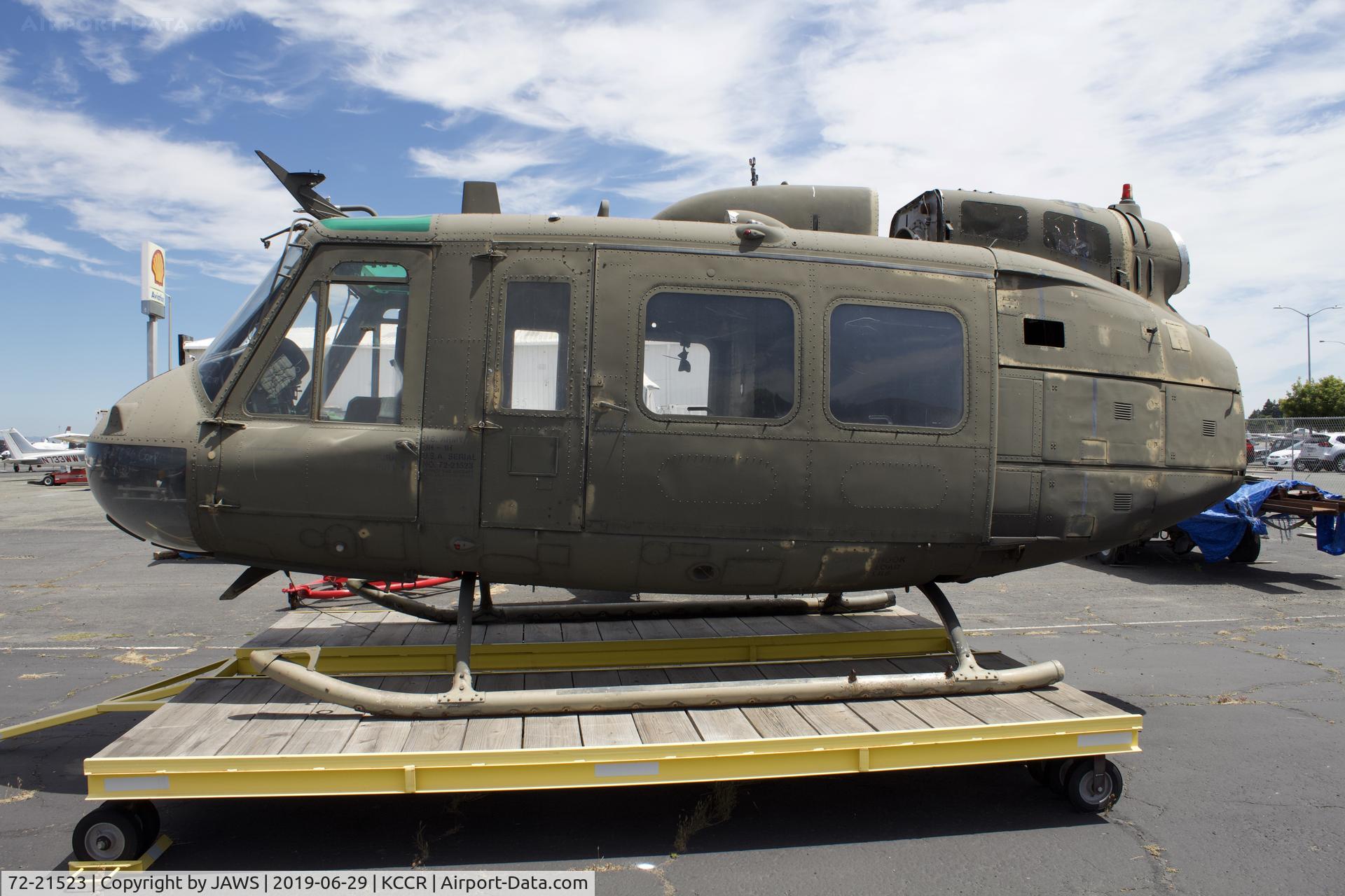 72-21523, 1972 Bell UH-1H C/N 13222, 72-21523 UH-1H on a Trailer at KCCR on 6/29/2019