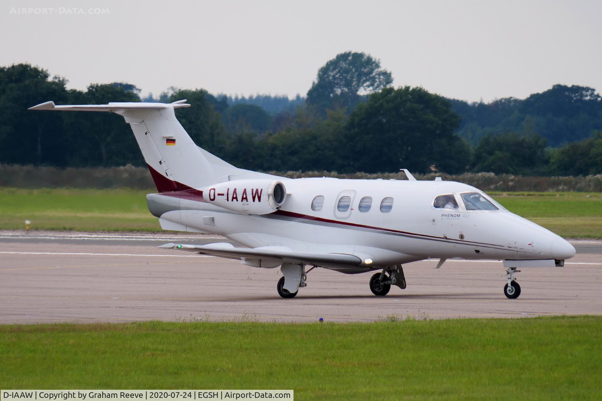 D-IAAW, 2011 Embraer EMB-500 Phenom 100 C/N 50000245, Departing from Norwich.