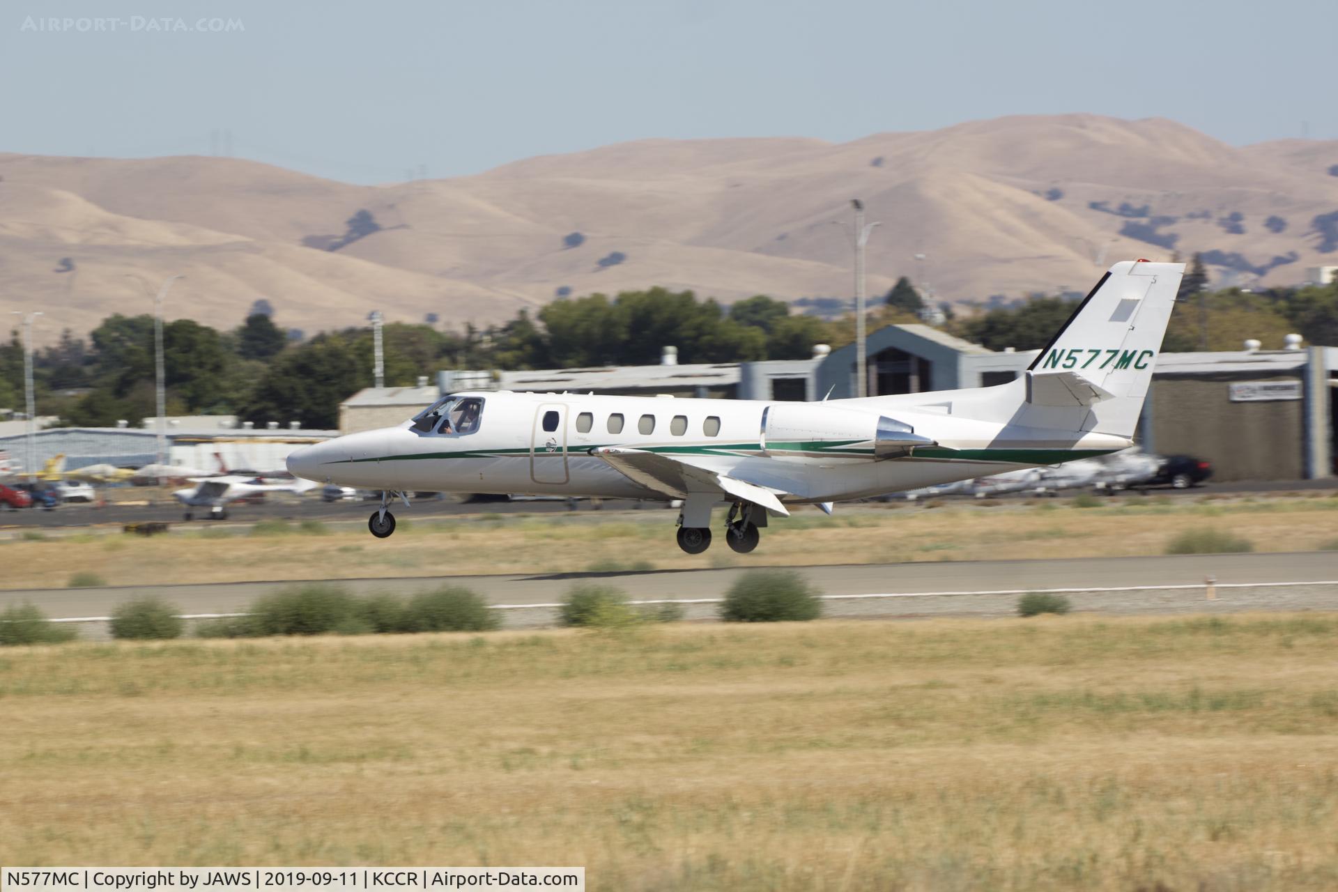 N577MC, 1998 Cessna 550 Citation Bravo C/N 550-0861, N577MC Cessna 550 Citation Bravo touching down at KCCR on 9/11/2019