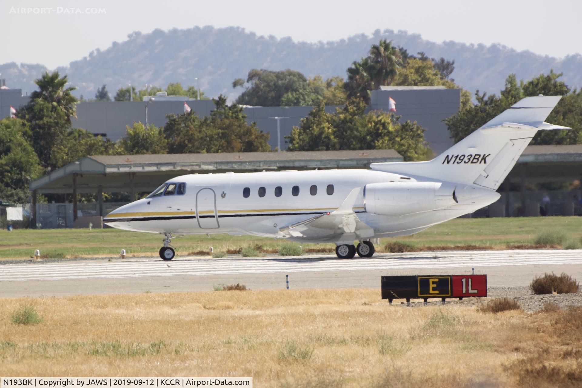N193BK, 2011 Hawker 900XP C/N HA-0193, N193BK Hawker 900XP about to depart KCCR on 9/12/2019
