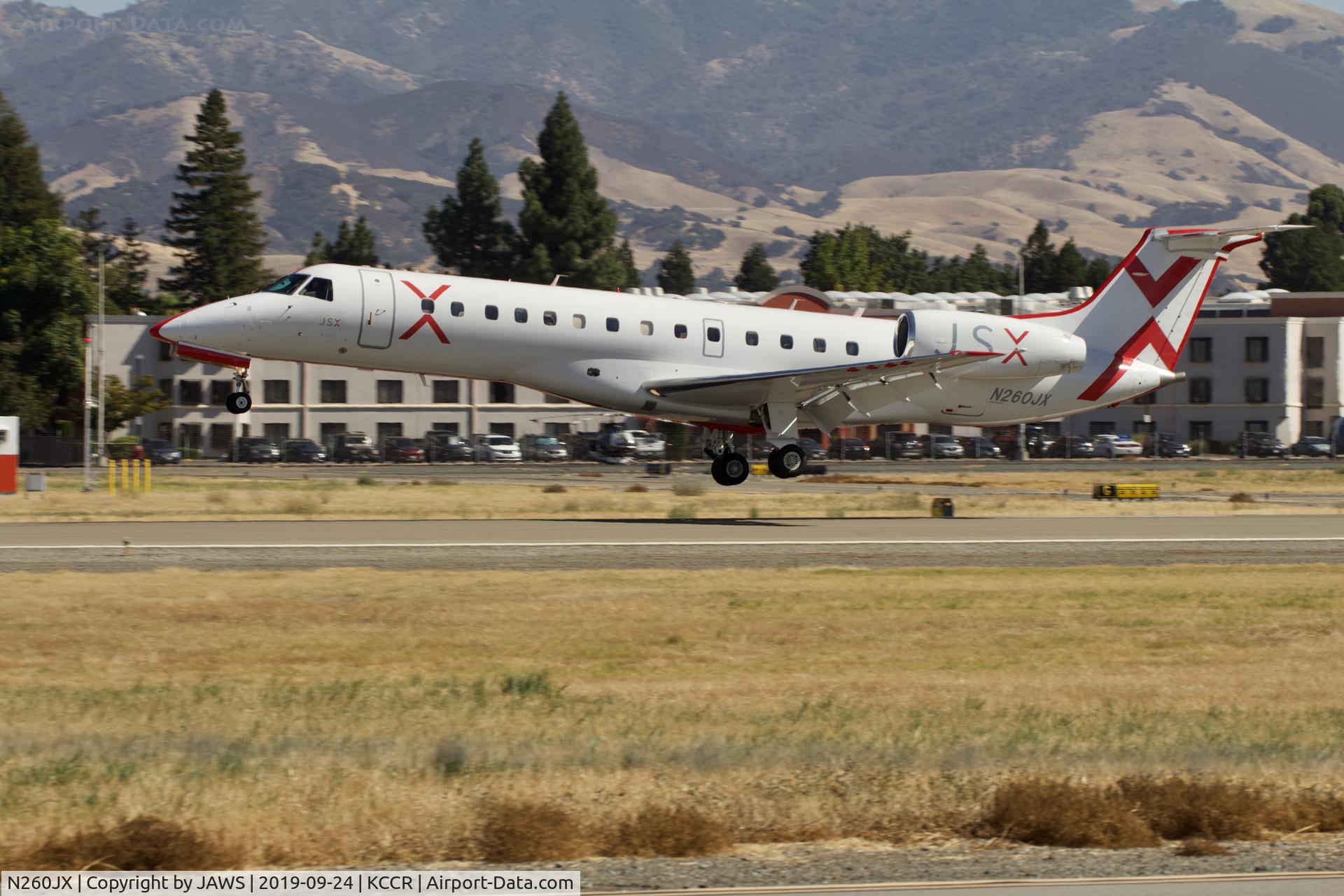 N260JX, 2001 Embraer ERJ-135LR (EMB-135LR) C/N 145504, N260JX EMBRAER EMB-135LR on landing at KCCR 9/24/2019