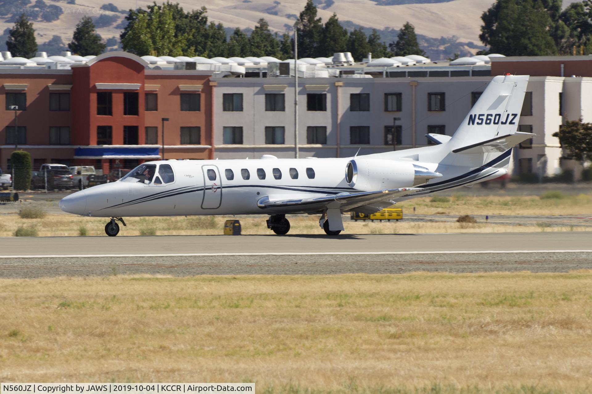 N560JZ, 1990 Cessna 560 Citation Ultra C/N 560-0017, N560JZ Cessna 560 Citation departing KCCR on 10/4/2019