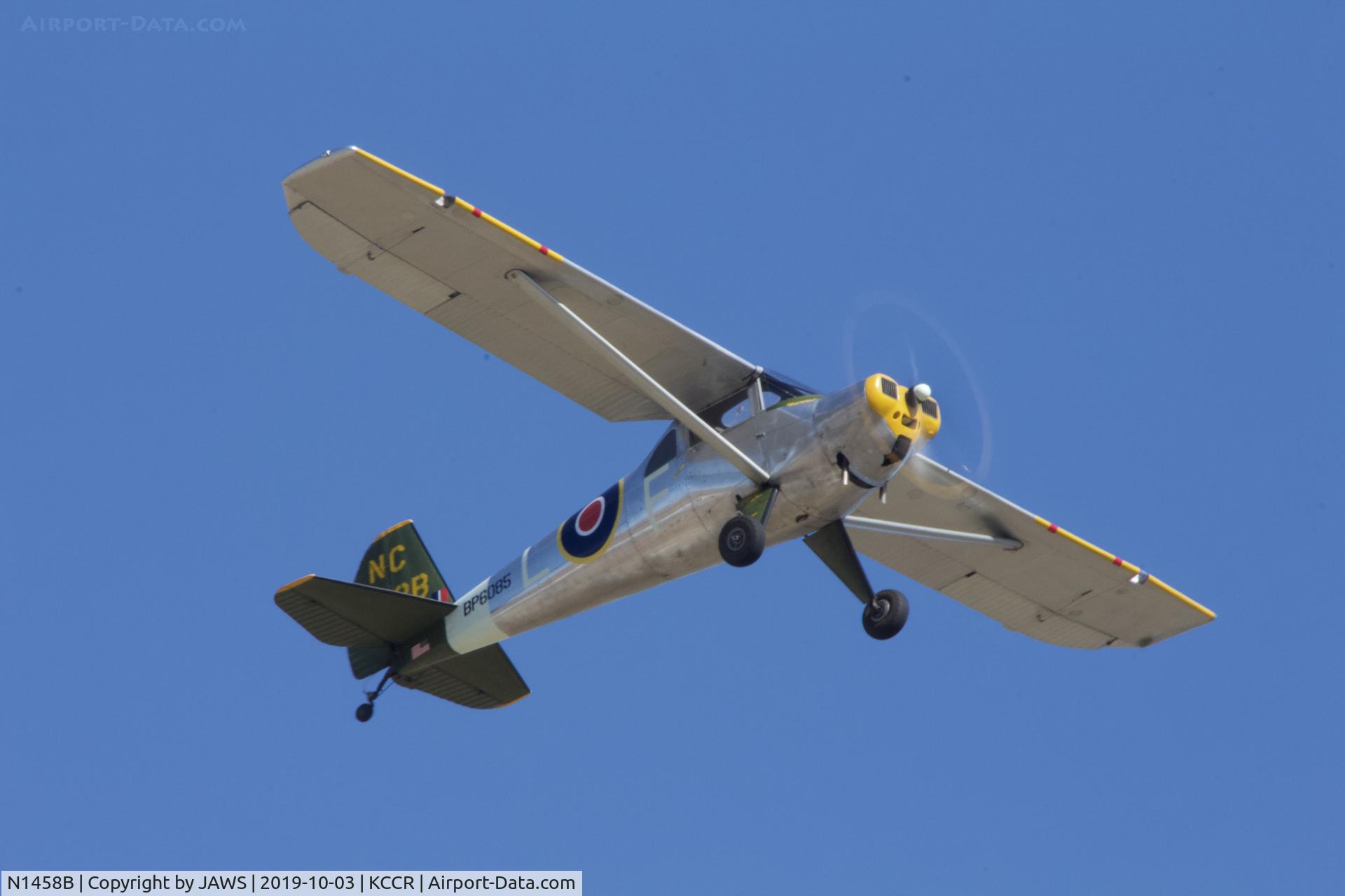 N1458B, 1948 Luscombe 8F Silvaire C/N 6085, N1458B Luscombe 8F overflying KCCR on 10/3/2019