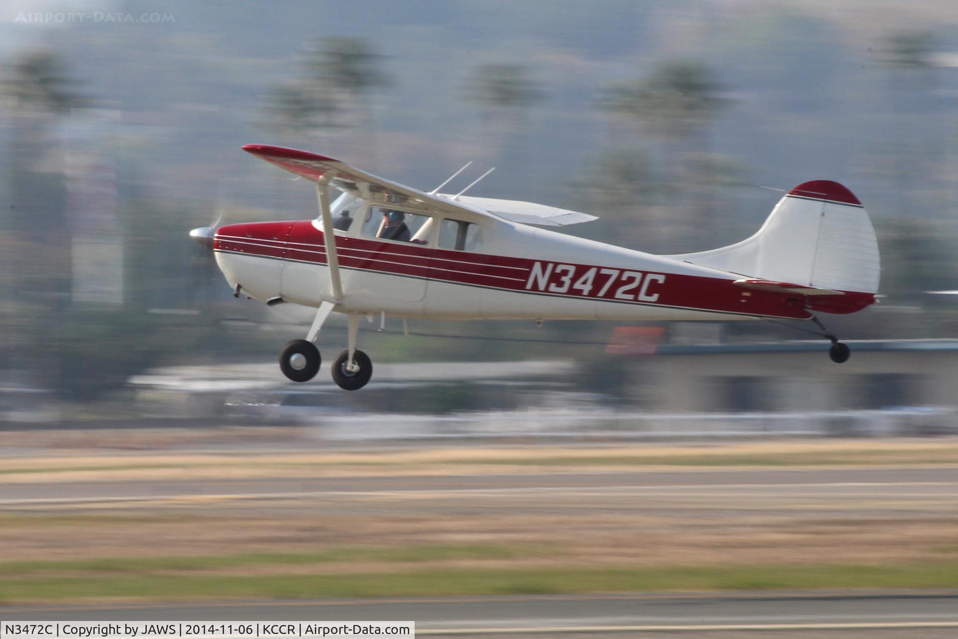 N3472C, 1954 Cessna 170B C/N 26515, N3472C Cessna 170B landing at KCCR