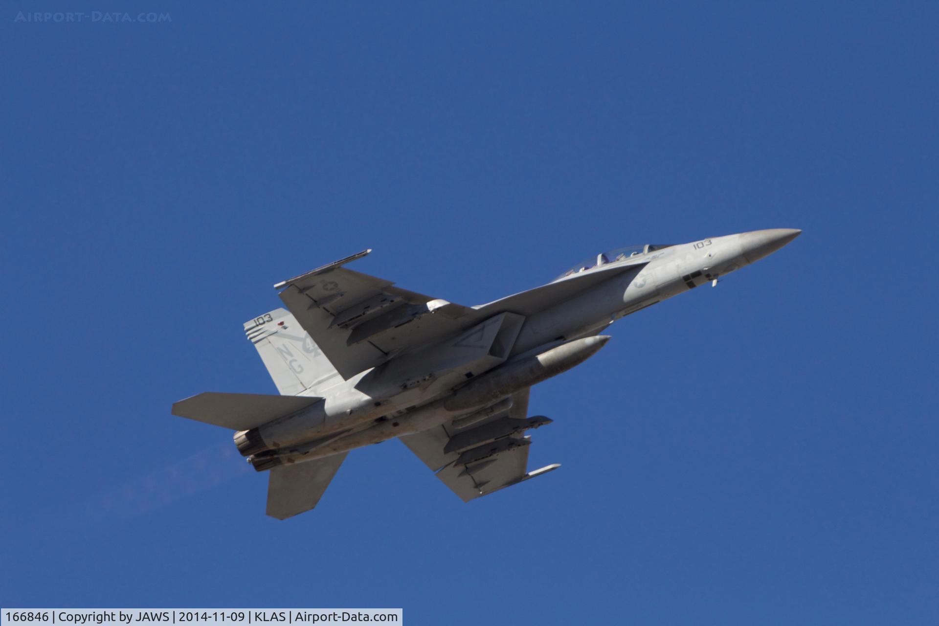 166846, Boeing F/A-18F Super Hornet C/N F194, 166846 NG-103 F/A-18F Super Hornet departing KLAS