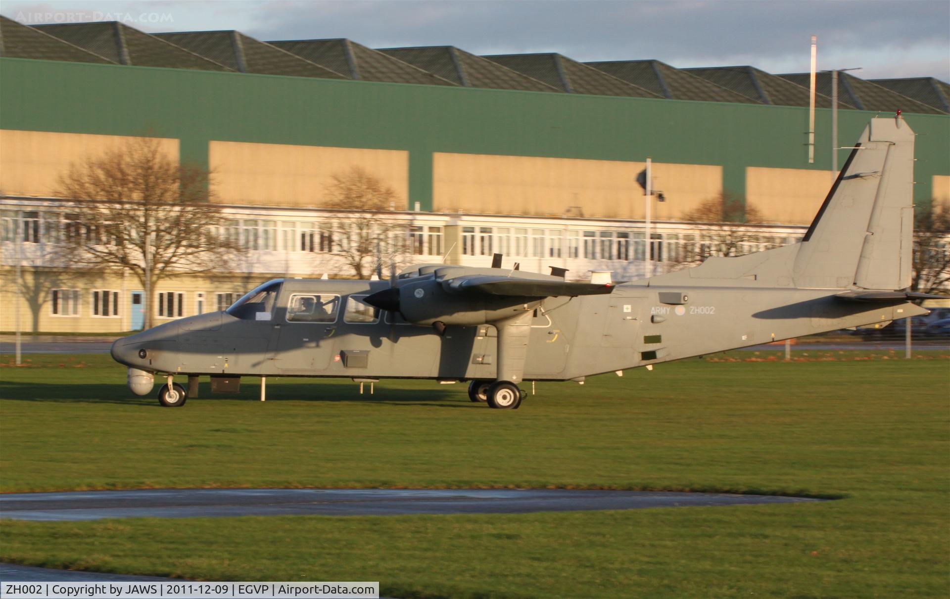 ZH002, 2010 Britten-Norman BN-2T-4S Defender AL2 C/N 4016, ZH002 Britten-Norman BN-2T-4S Defender AL2 at EGVP - AAC Middle Wallop