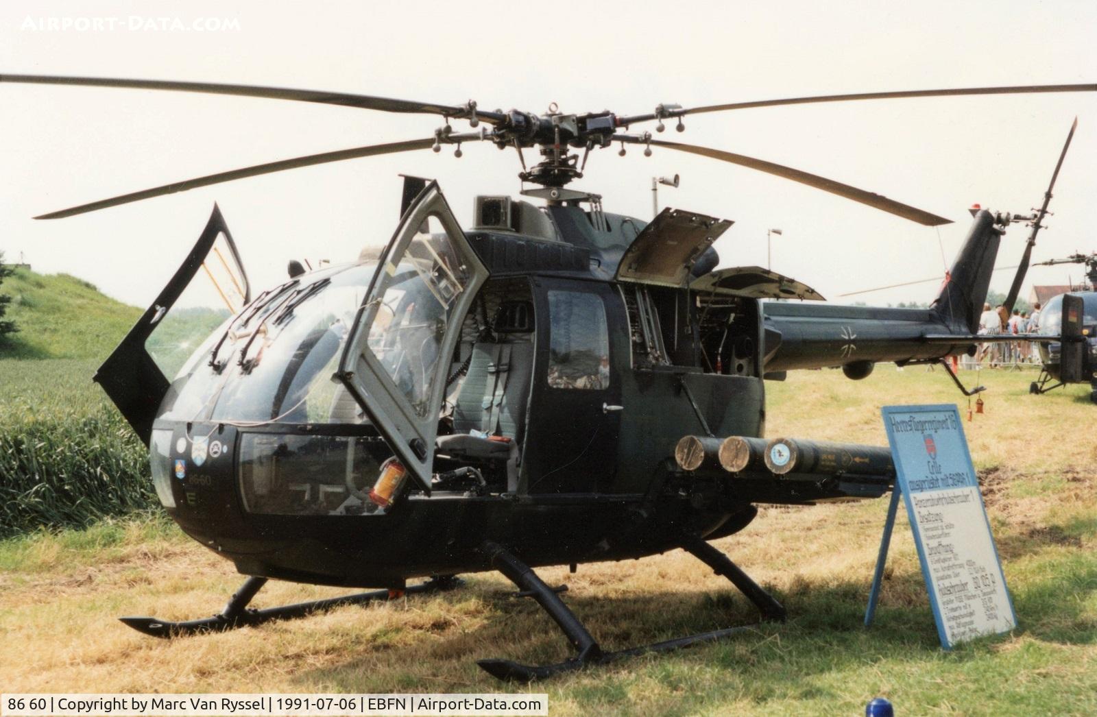 86 60, MBB Bo.105P1 C/N 6060, Koksijde Airshow 1991.
