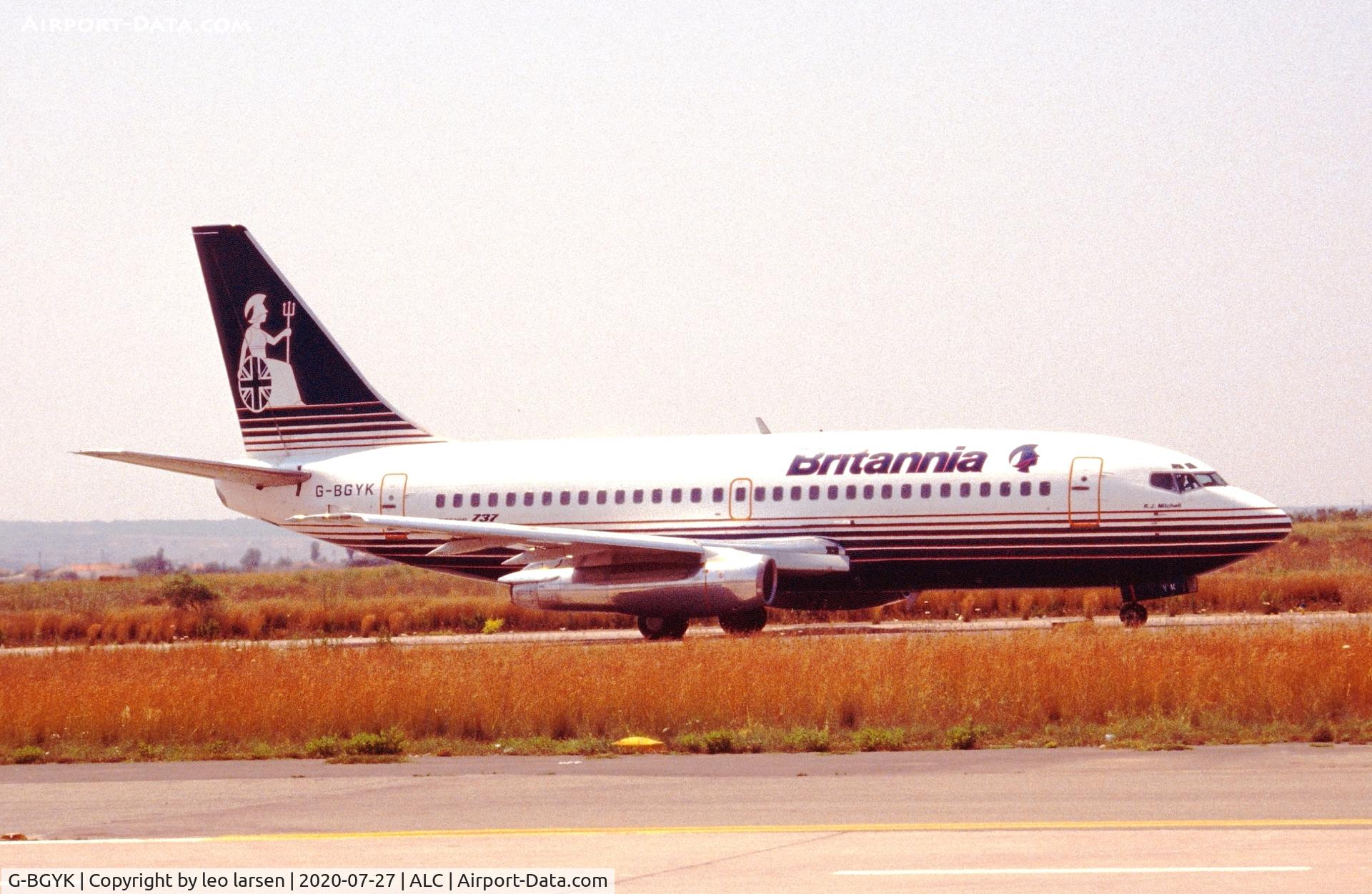 G-BGYK, 1979 Boeing 737-204 C/N 22058, Alicante Spain 25.6.1989