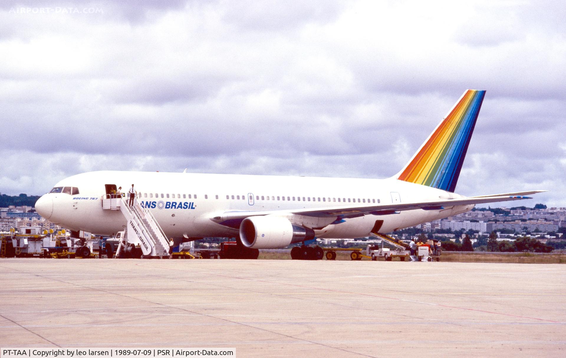 PT-TAA, 1983 Boeing 767-2Q4 C/N 22921, Pescara Italy 9.7.1989