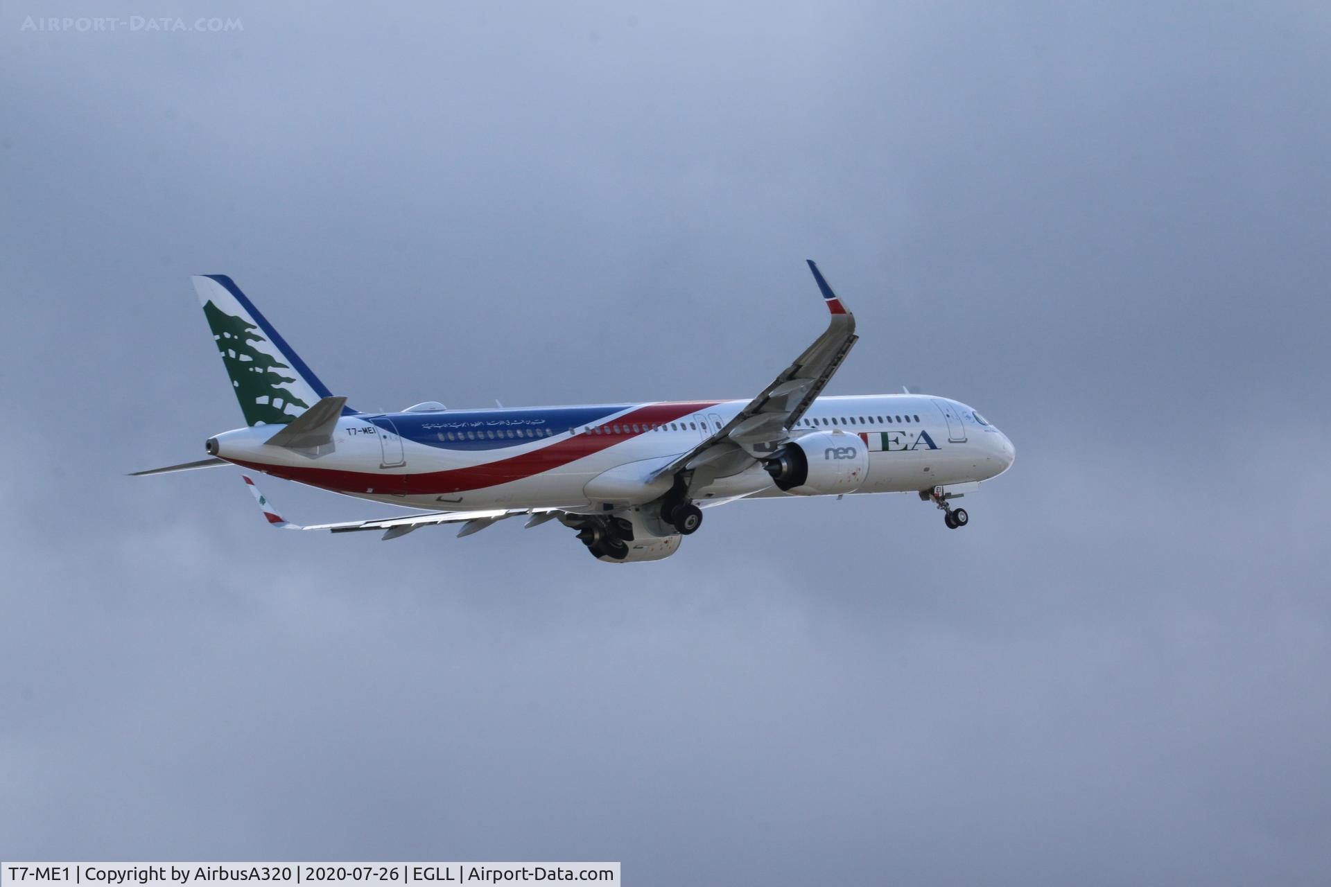 T7-ME1, 2020 Airbus A321-271NX C/N 9427, Departing LHR