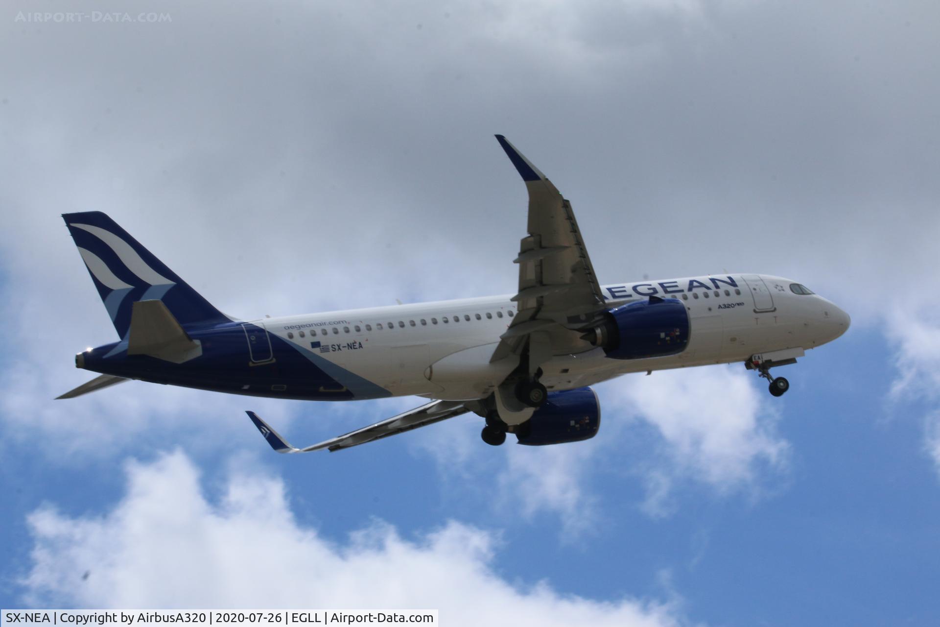 SX-NEA, 2020 Airbus A320-271N C/N 9497, Departing LHR