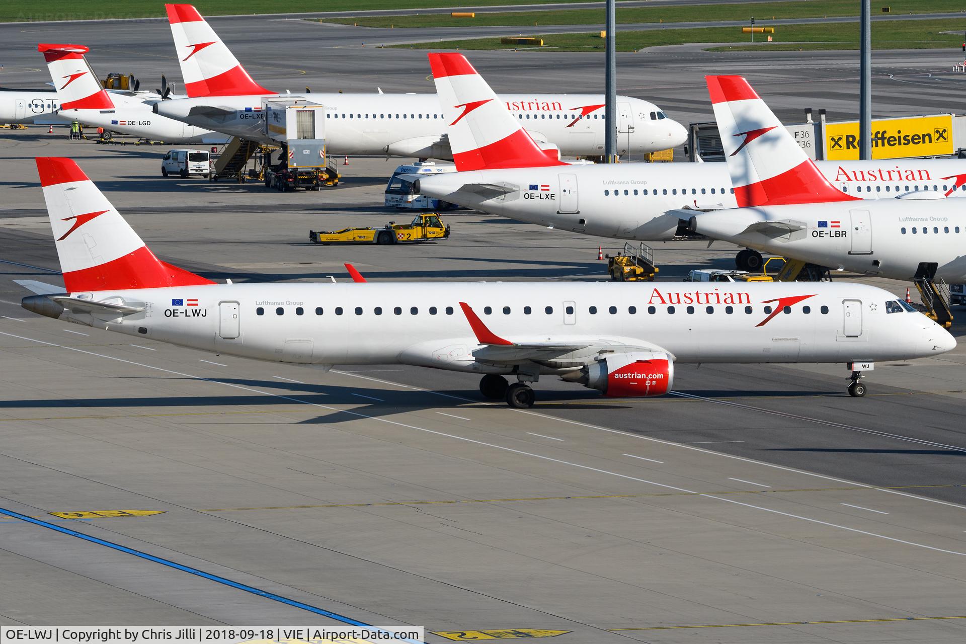 OE-LWJ, 2012 Embraer 195LR (ERJ-190-200LR) C/N 19000507, Austrian Airlines