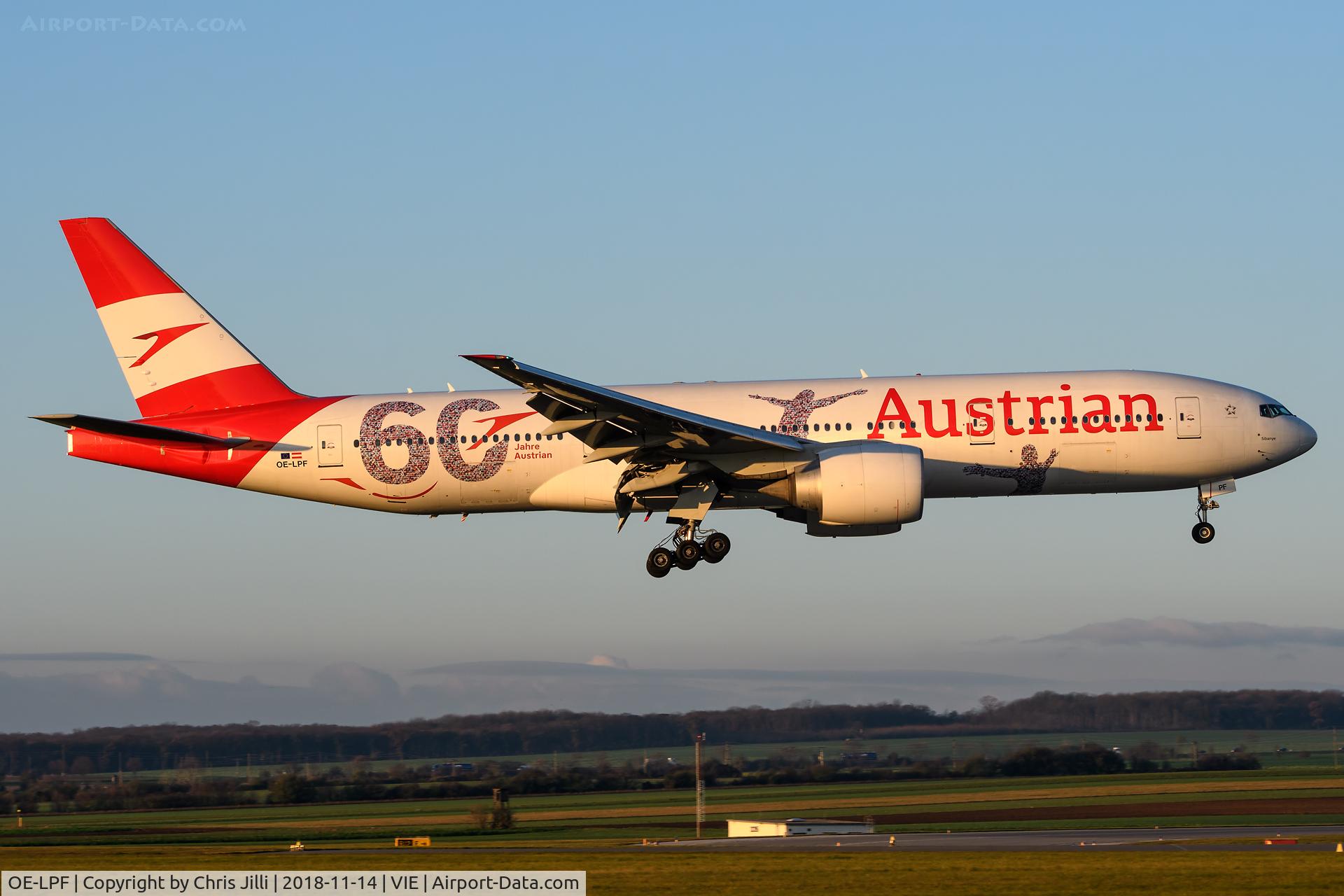 OE-LPF, 2001 Boeing 777-2Q8/ER C/N 28692, Austrian Airlines