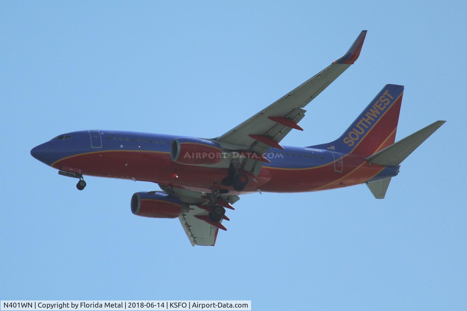 N401WN, 2001 Boeing 737-7H4 C/N 29813, SFO 2018