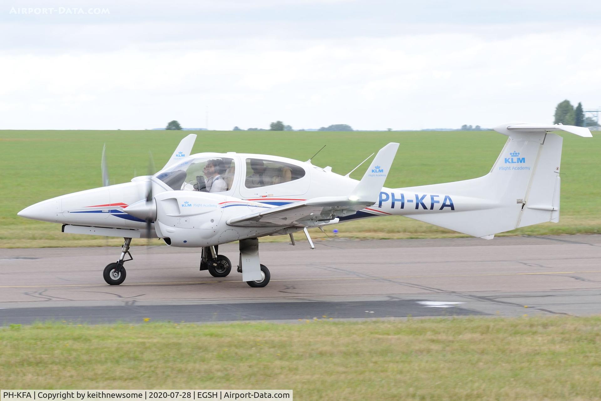PH-KFA, 2014 Diamond DA-42NG Twin Star C/N 42.N138, Arriving at Norwich from Den Helder.