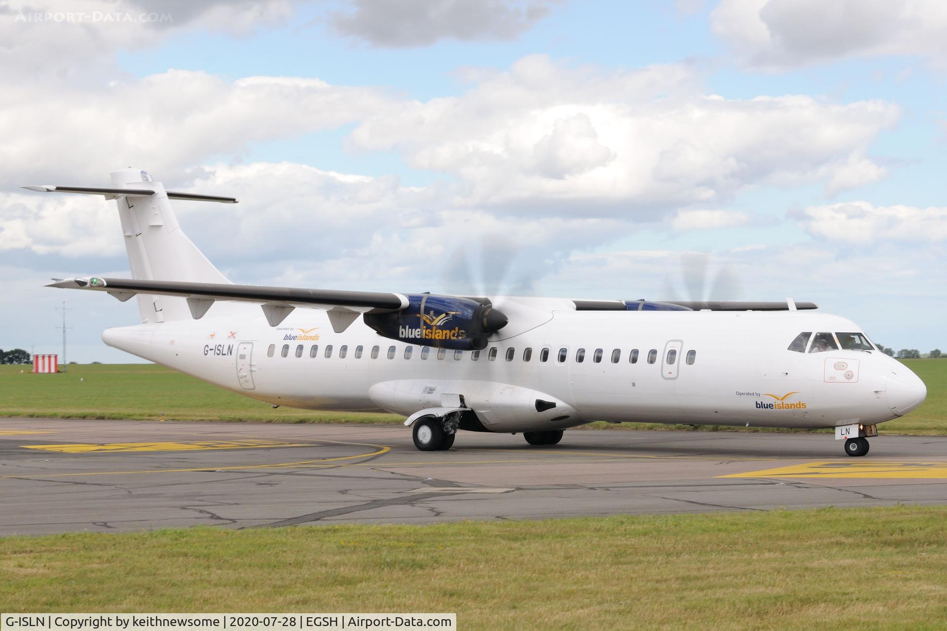 G-ISLN, 2009 ATR 72-212A C/N 884, Arriving at Norwich for paintwork.
