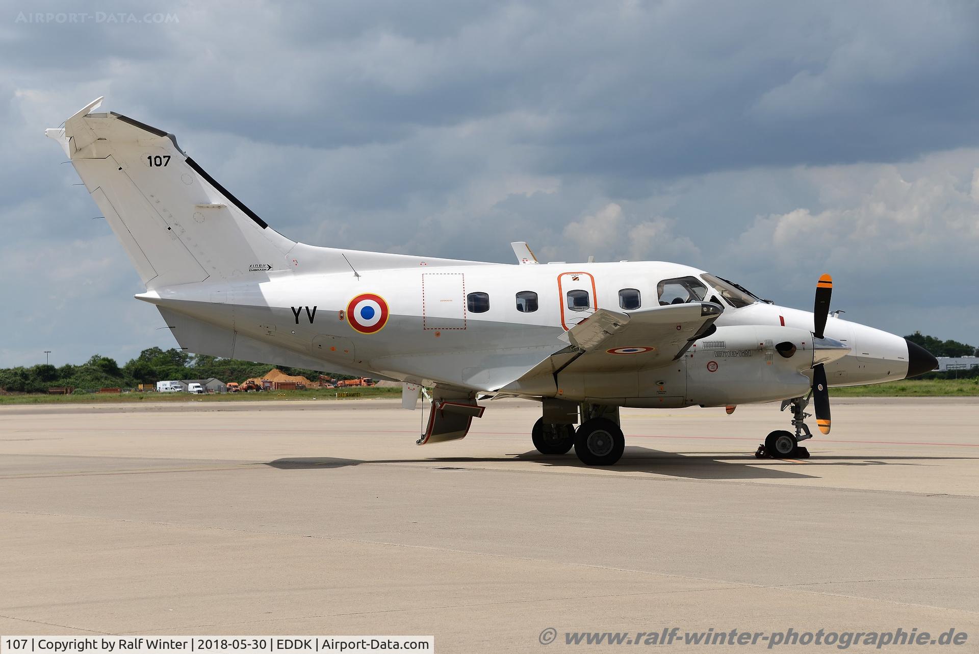 107, Embraer EMB-121AA Xingu C/N 121107, Embraer EMB-121AA Xingu - CTM French Air Foce '107-YV' - 121107 - 107 - 30.05.2018 - CGN