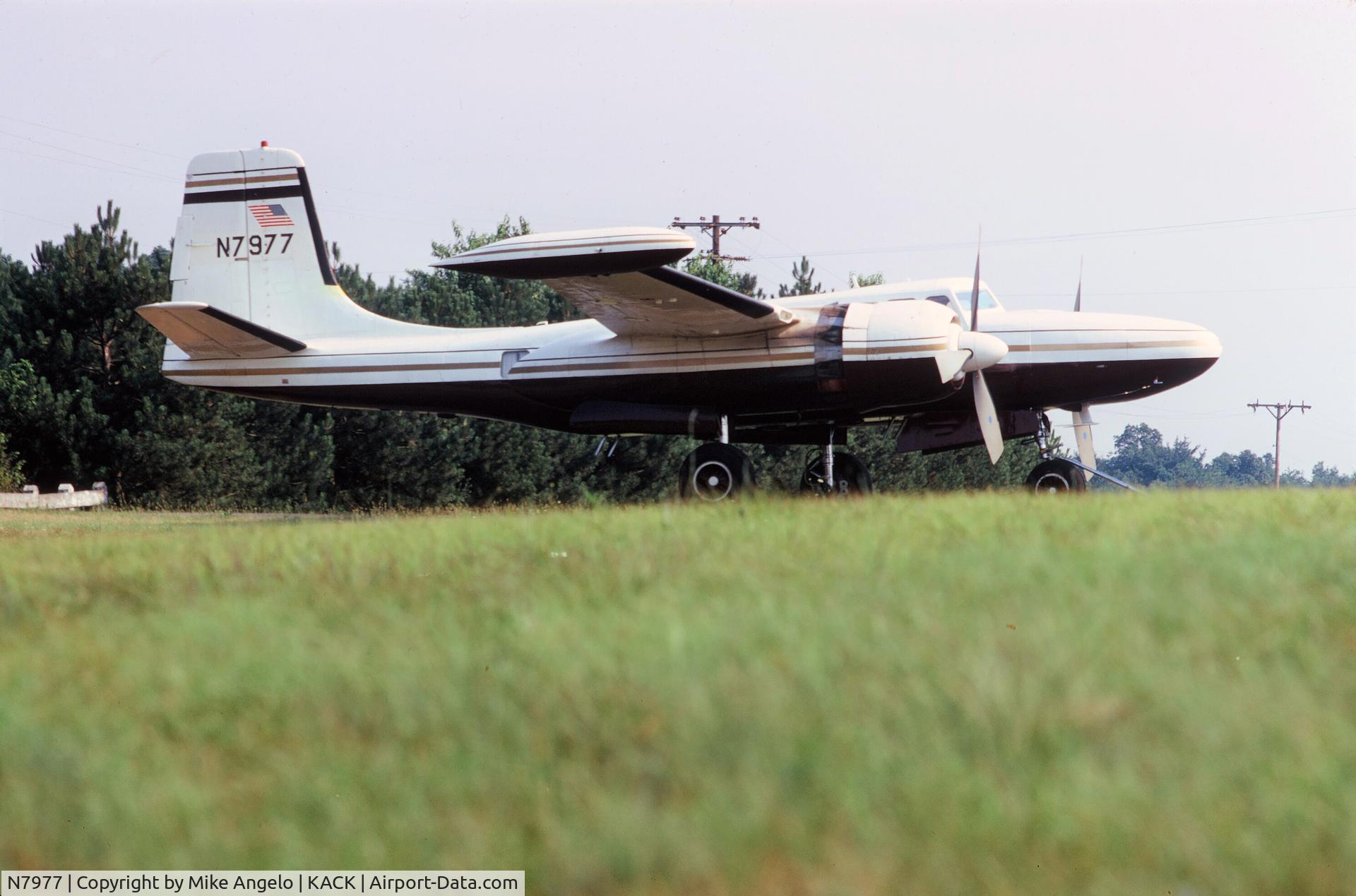 N7977, 1944 Douglass A26B C/N 27805, Worked on this A26 in the early 1970's when it was based at KCAK, at that time owned by Aaron Work of the Akron Sandblasting. Photos are from 1971 or 1972

other reg #s
Serial number: 44-34526, N9178Z, N827W, N551EH, N400V, N7977, N26AB