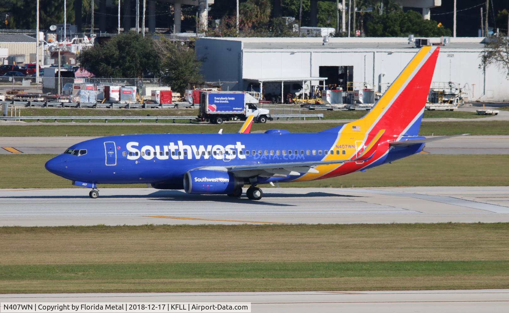N407WN, 2001 Boeing 737-7H4 C/N 29817, FLL 2018