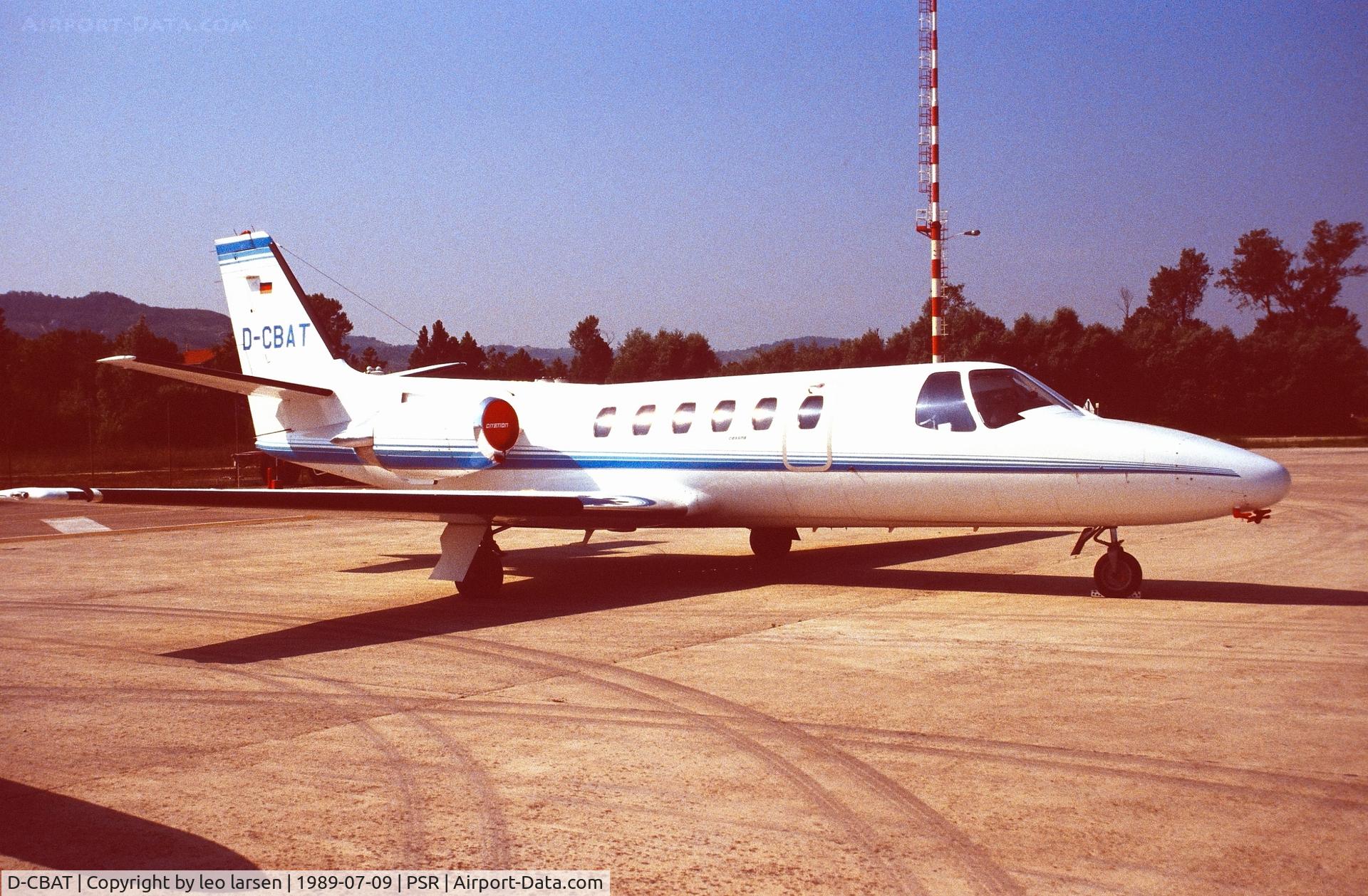 D-CBAT, 1987 Cessna 550 Citation II C/N 550-0562, Pescara 9.7.1989