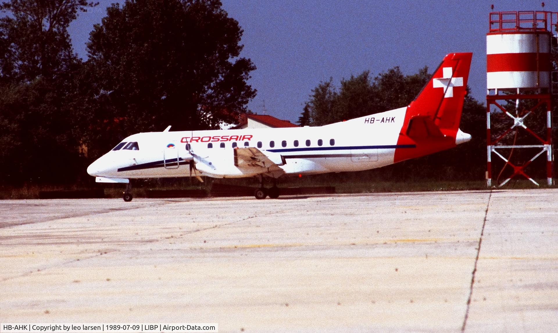 HB-AHK, 1986 Saab SF340A C/N 340A-049, Pescara 9.7.1989