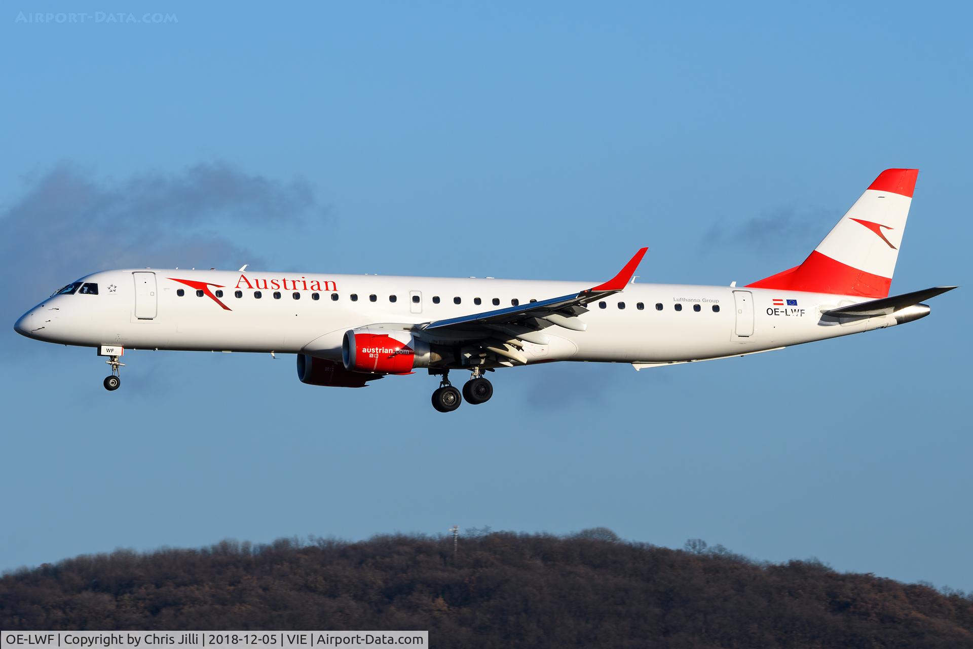 OE-LWF, 2011 Embraer 195LR (ERJ-190-200LR) C/N 19000447, Austrian Airlines