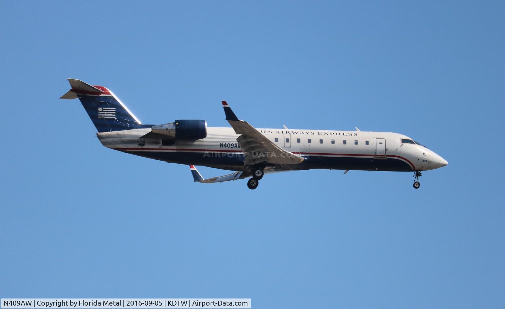 N409AW, 2000 Bombardier CRJ-200LR (CL-600-2B19) C/N 7447, DTW 2016