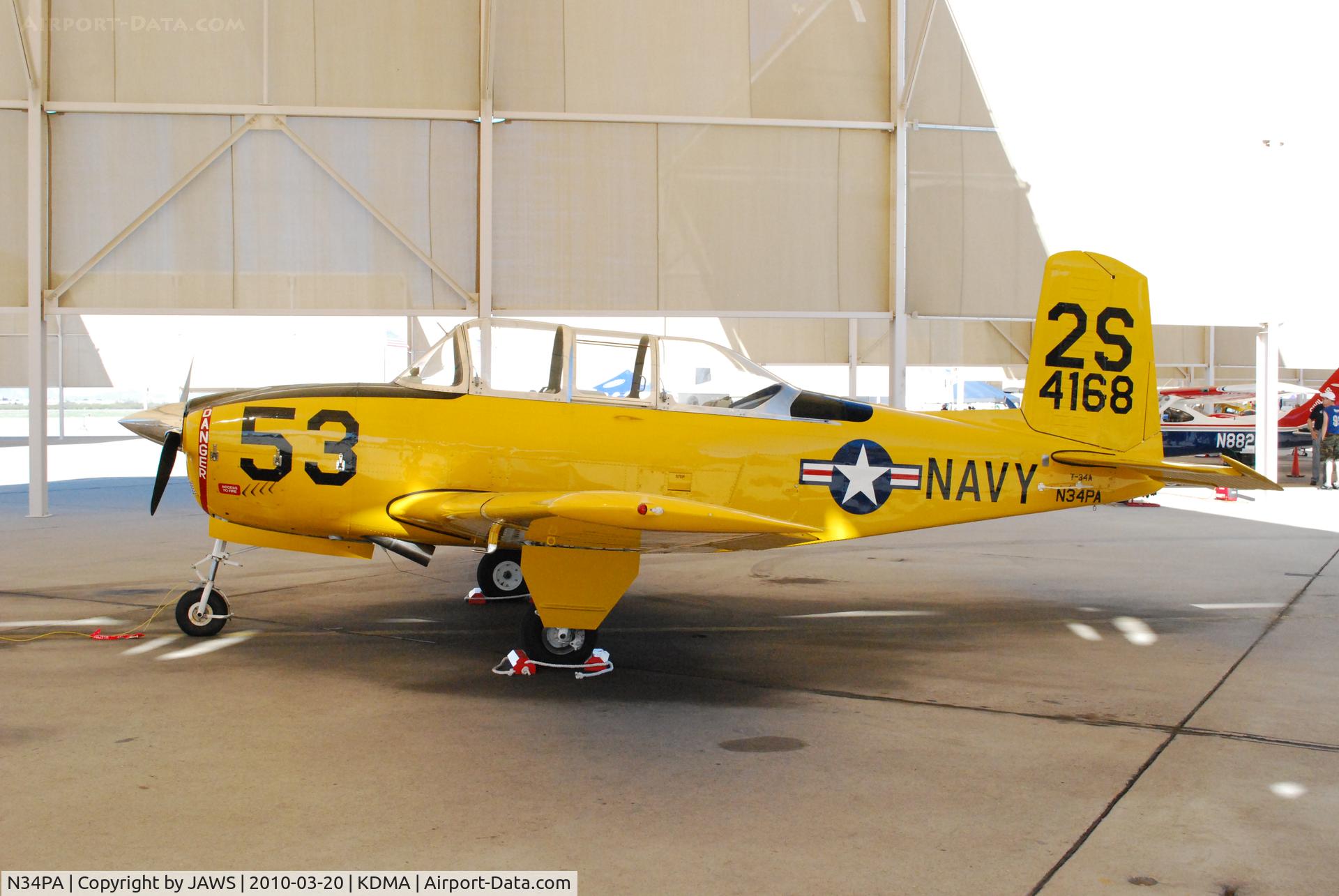 N34PA, 1955 Beech T-34A (A45) Mentor Mentor C/N G-268, N34PA Beech T-34A Mentor c/n: G-268 @ KDMA