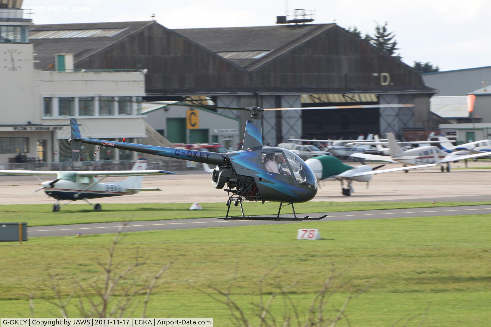 G-OKEY, 1991 Robinson R22 Beta C/N 2004, G-OKEY Robinson R22 Beta, c/n: 2004 @ EGKA