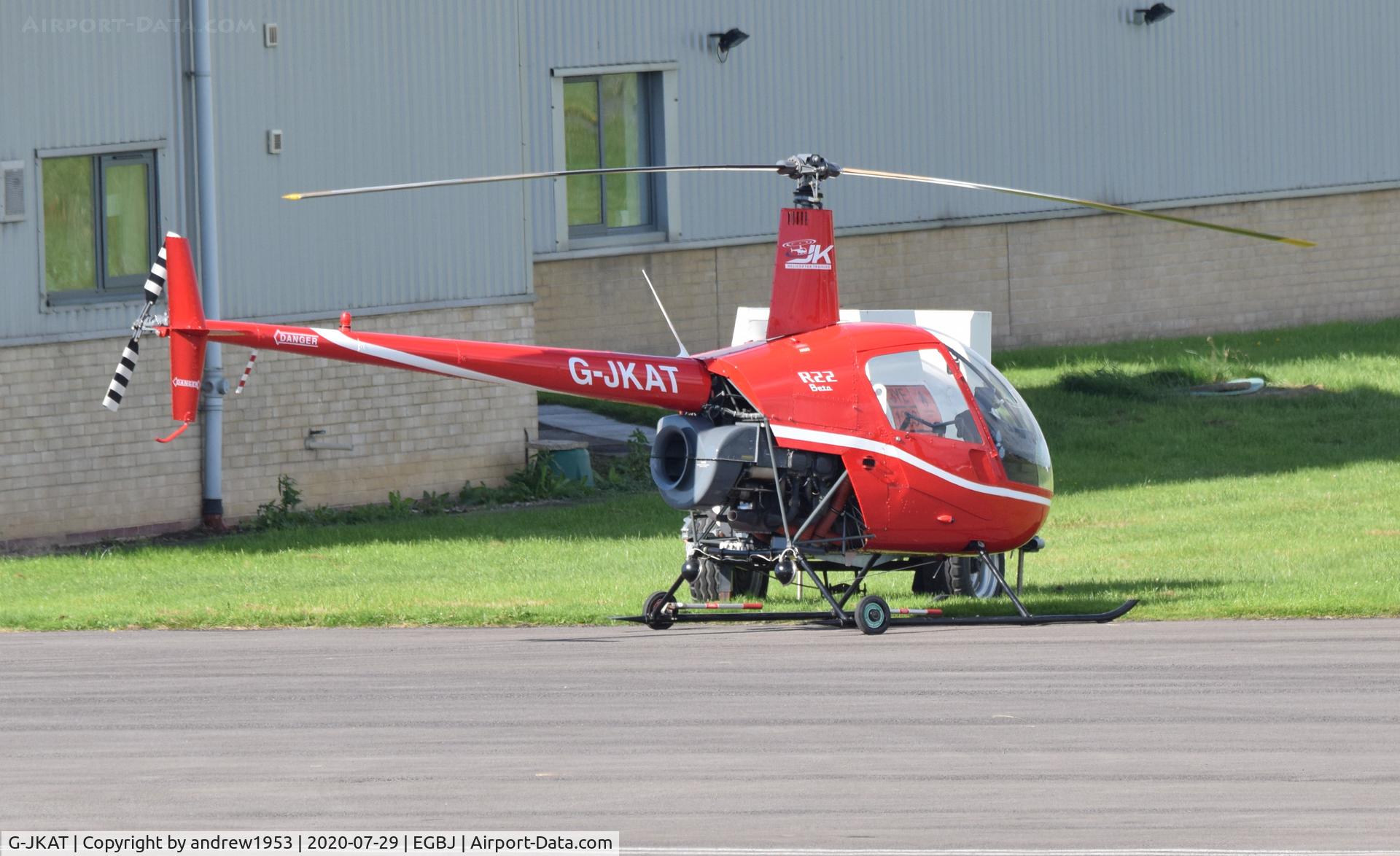 G-JKAT, 1986 Robinson R22 Beta C/N 0566, G-JKAT at Gloucestershire Airport.