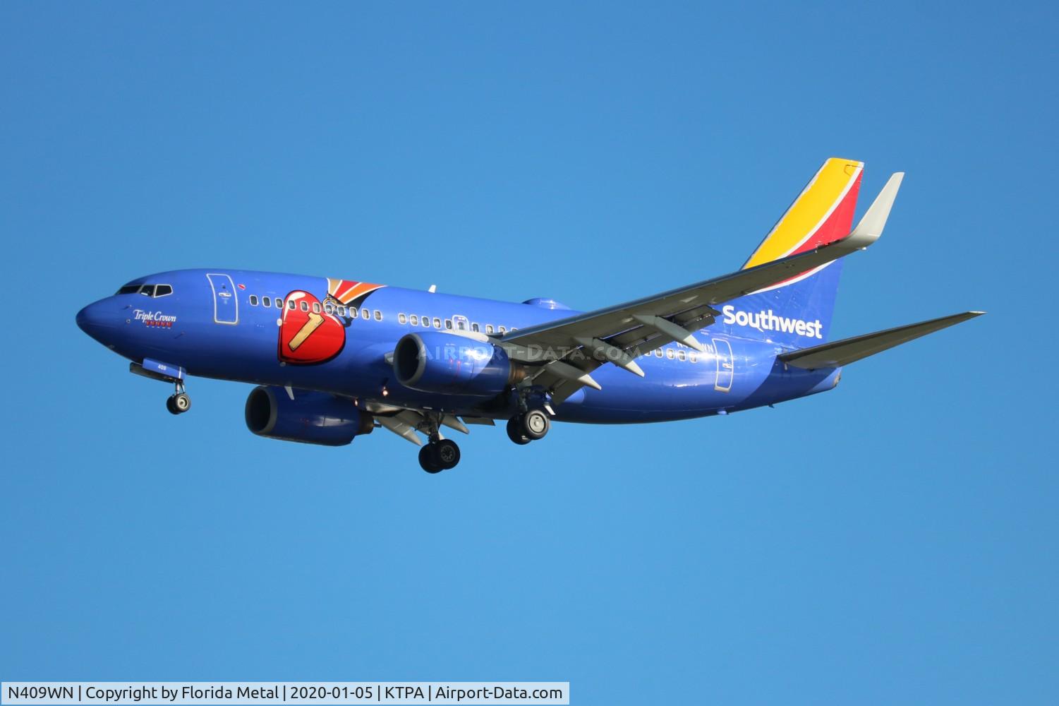 N409WN, 2001 Boeing 737-7H4 C/N 27896, TPA 2020