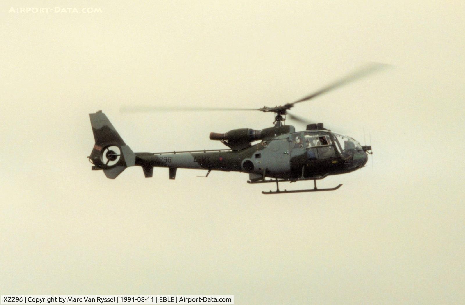 XZ296, 1976 Westland SA-341B Gazelle AH1 C/N 1510, At Sanicole Airshow 1991.