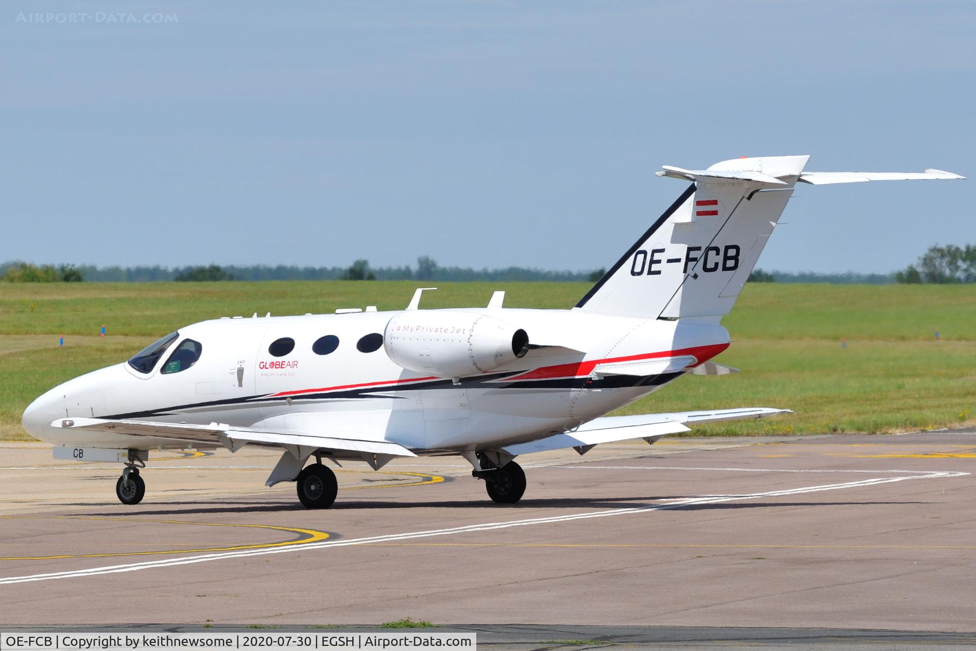 OE-FCB, 2008 Cessna 510 Citation Mustang Citation Mustang C/N 510-0044, Arriving at Norwich.