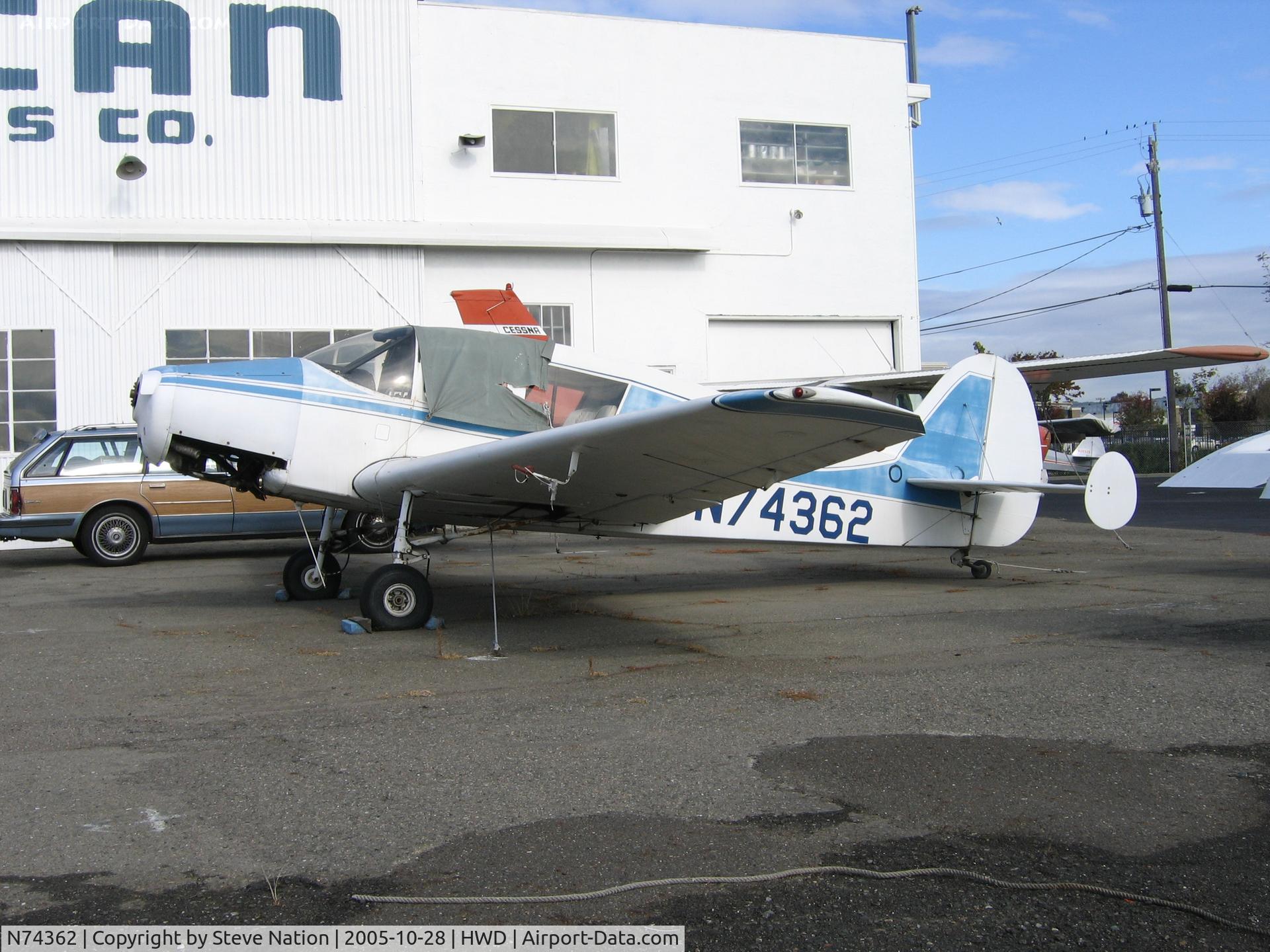 N74362, 1947 Bellanca 14-13-2 Cruisair Senior C/N 1475, 1947 Bellanca 14-13-2 at Hayward, CA