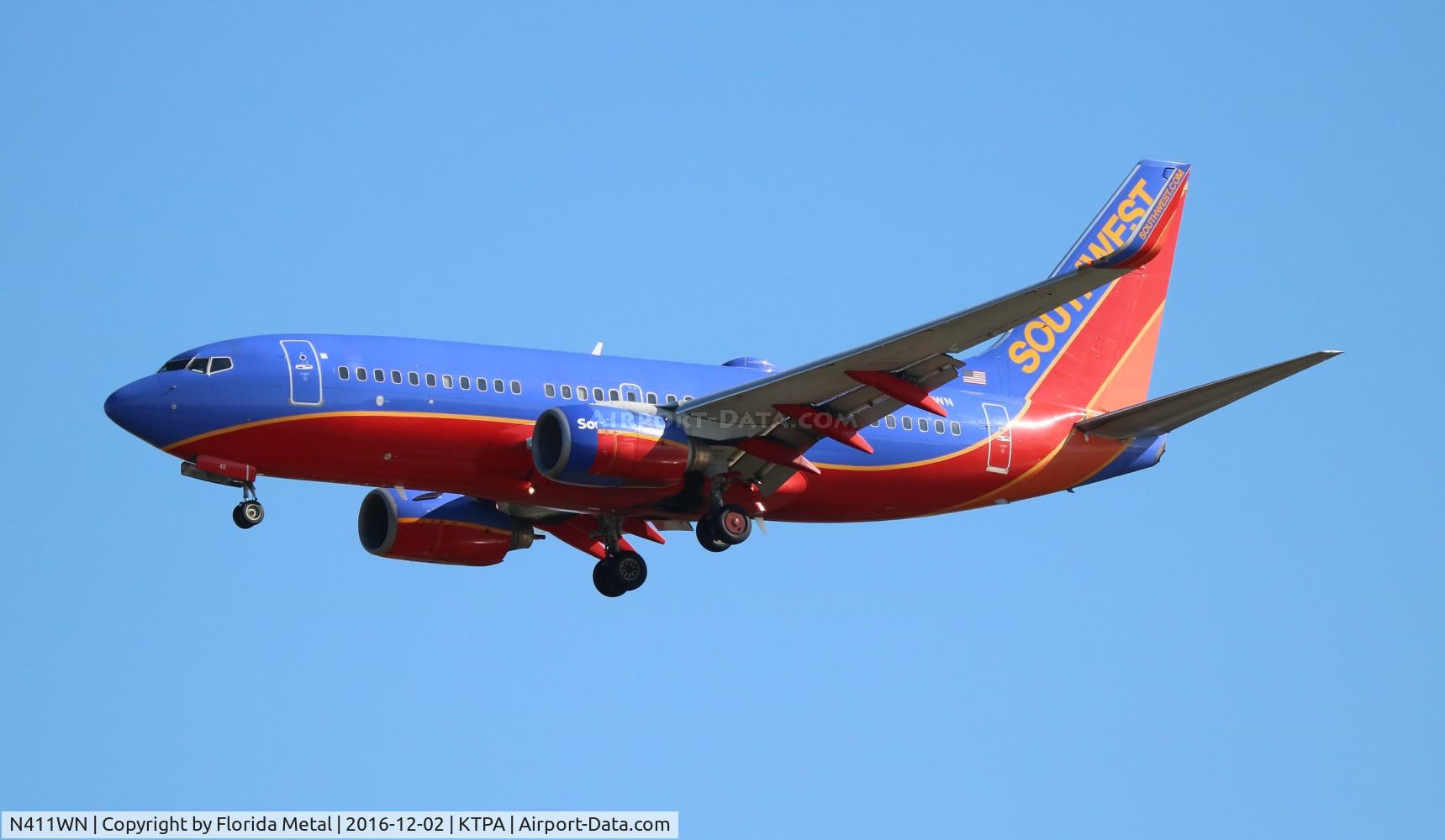 N411WN, 2001 Boeing 737-7H4 C/N 29821, TPA 2016