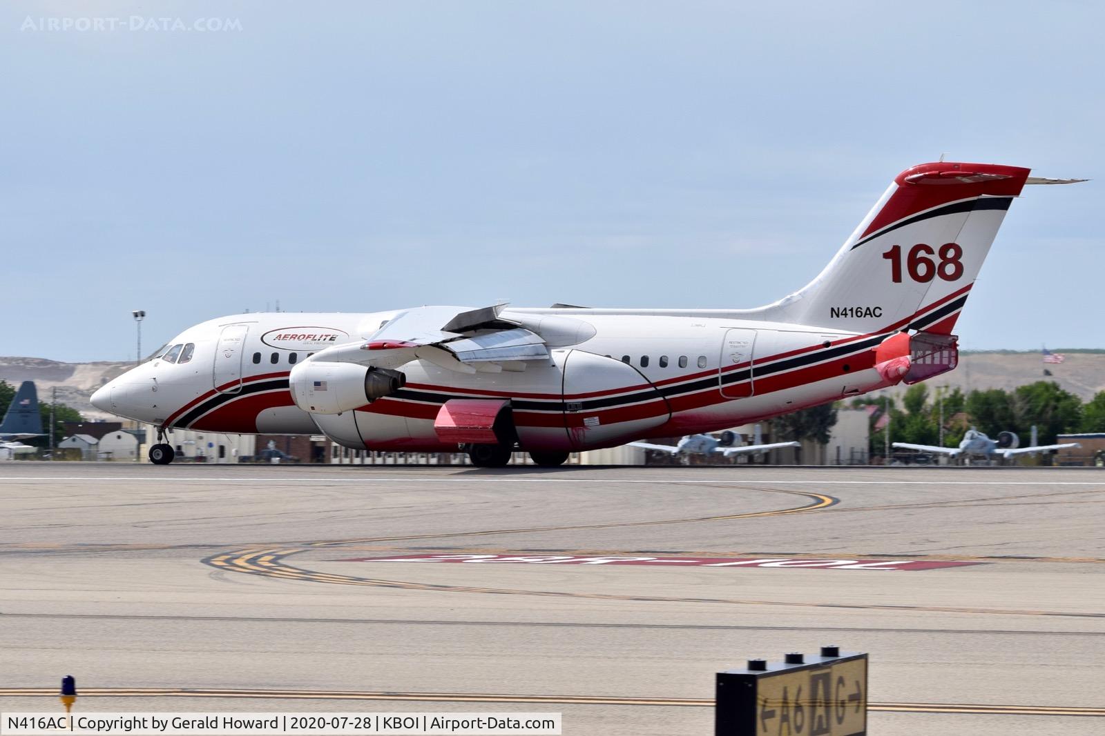 N416AC, 1999 BAE Systems Avro 146-RJ85 C/N E.2345, Landing roll out on 10L.