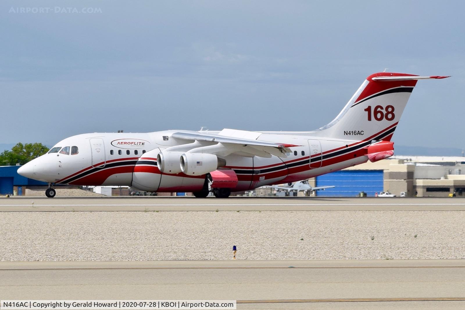 N416AC, 1999 BAE Systems Avro 146-RJ85 C/N E.2345, Take off on 10L.