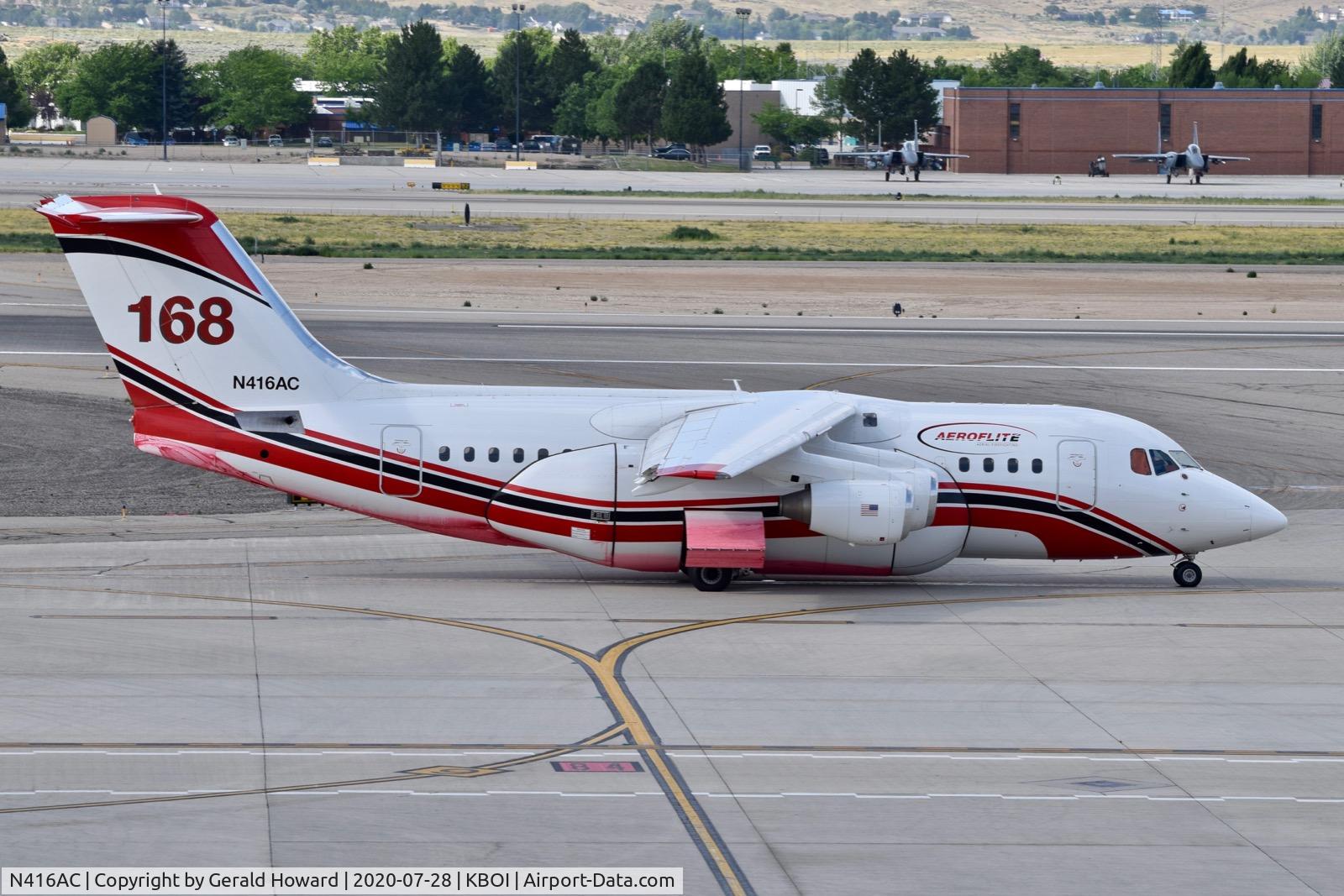N416AC, 1999 BAE Systems Avro 146-RJ85 C/N E.2345, Taxiing on Alpha.