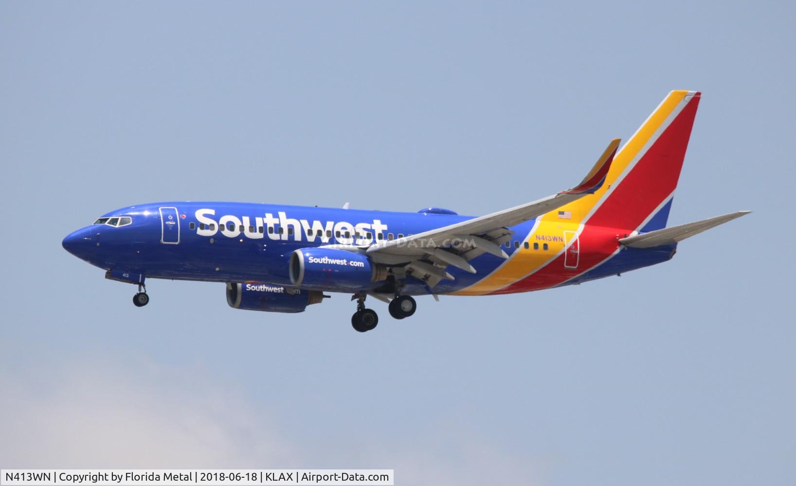 N413WN, 2001 Boeing 737-7H4 C/N 29819, LAX 2018