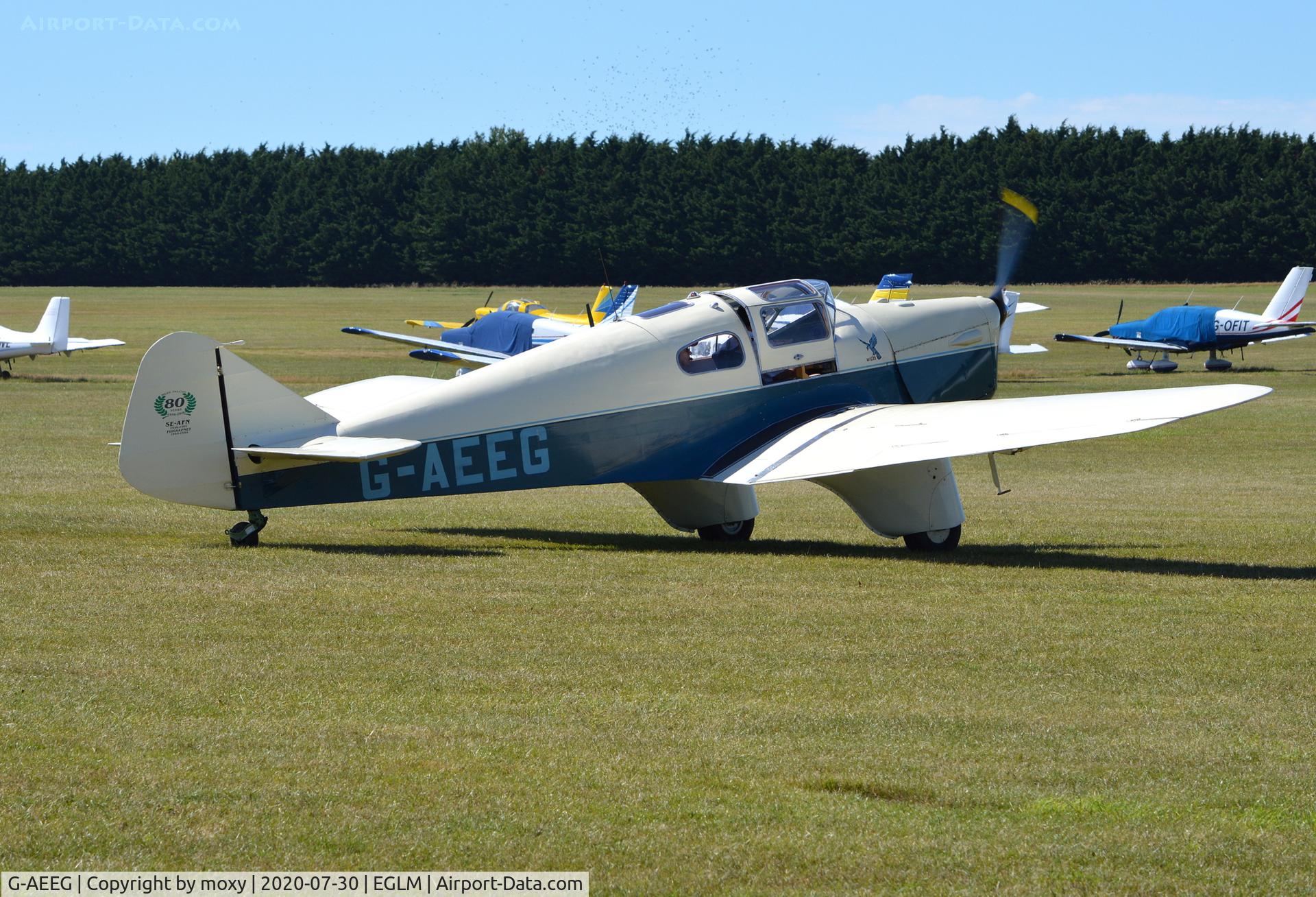 G-AEEG, 1936 Miles M-3A Falcon Major C/N 216, Splendid Miles M-3A Falcon Major at White Waltham.