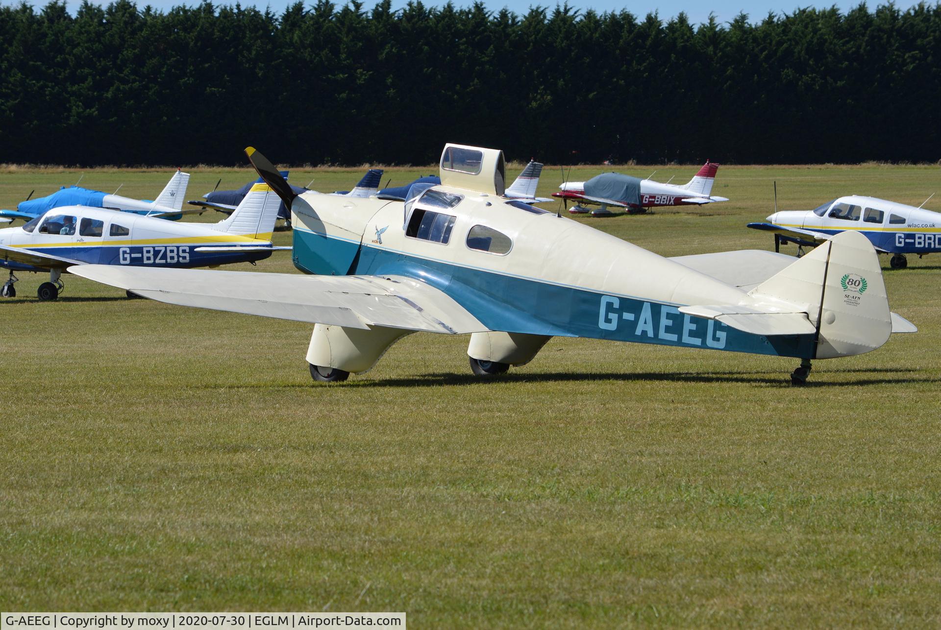 G-AEEG, 1936 Miles M-3A Falcon Major C/N 216, Splendid Miles M-3A Falcon Major at White Waltham.
