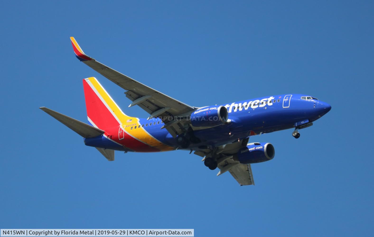 N415WN, 2001 Boeing 737-7H4 C/N 29836, MCO 2019
