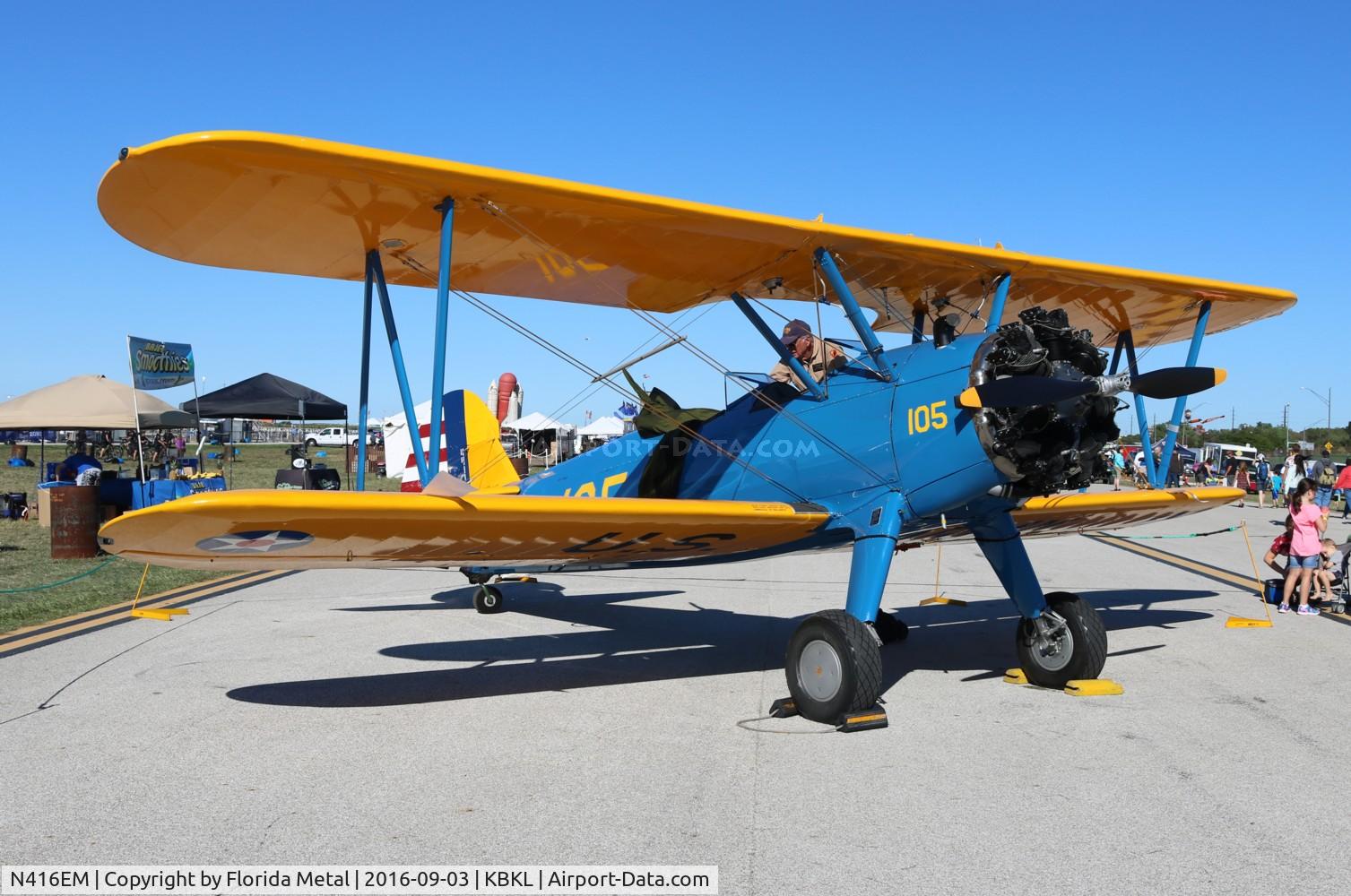 N416EM, 1940 Boeing PT-17 Kaydet (A75N1) C/N 75-519, Cleveland 2016