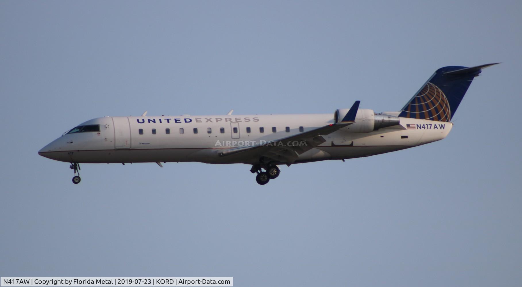 N417AW, 2002 Bombardier CRJ-200LR (CL-600-2B19) C/N 7610, ORD 2019